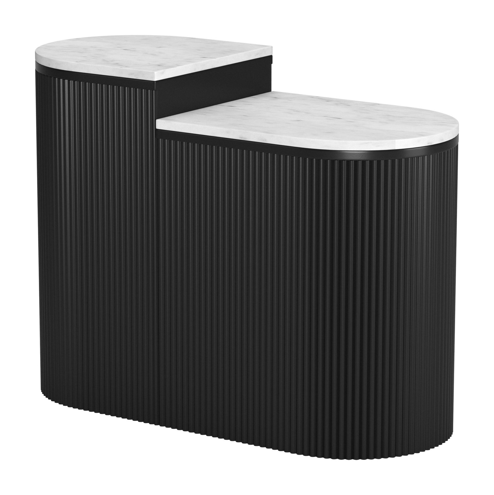 Ormara Side Table Set (2-Piece) White & Black - Image 4