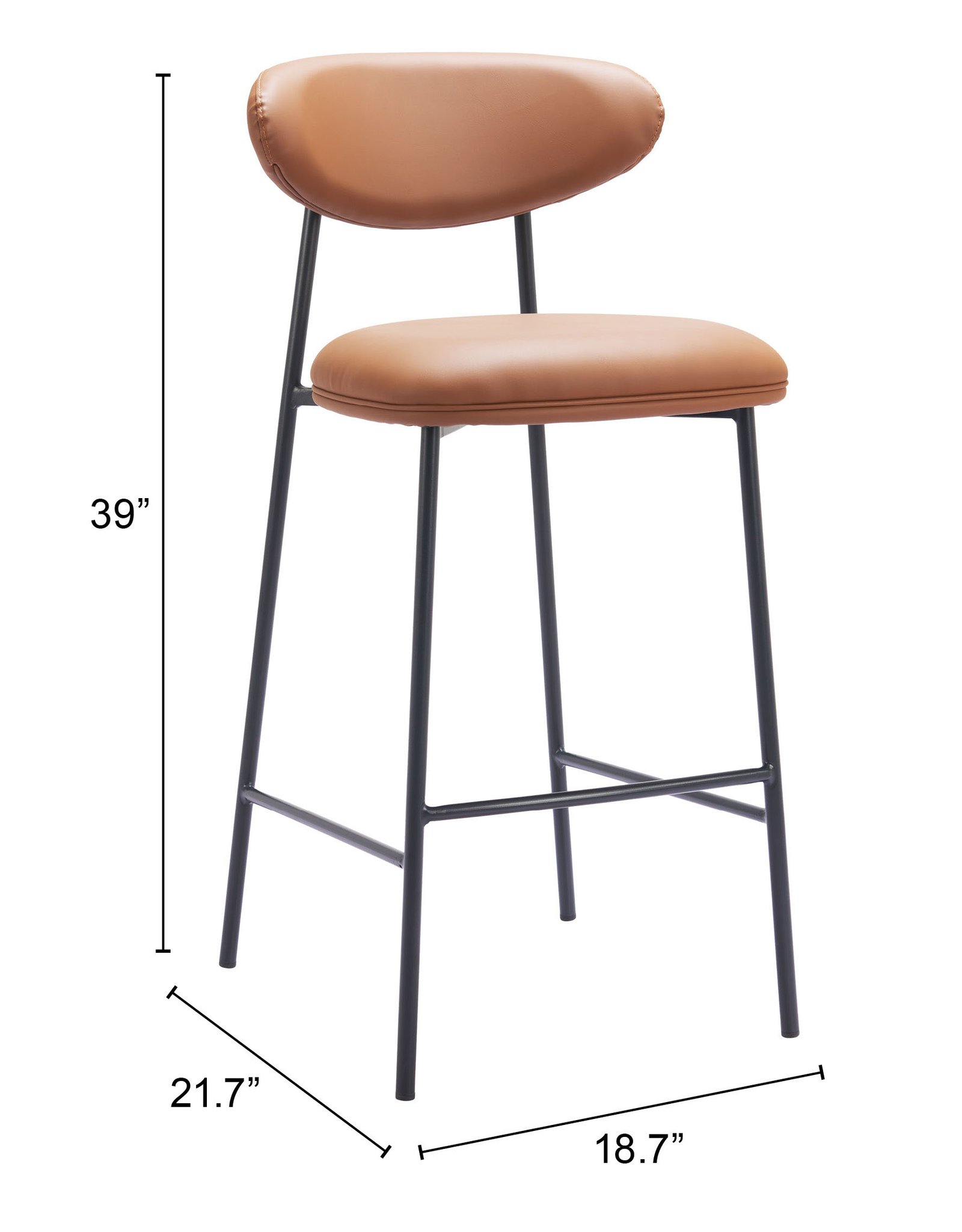 Rorun Barstool (Set of 2) Brown - Image 8