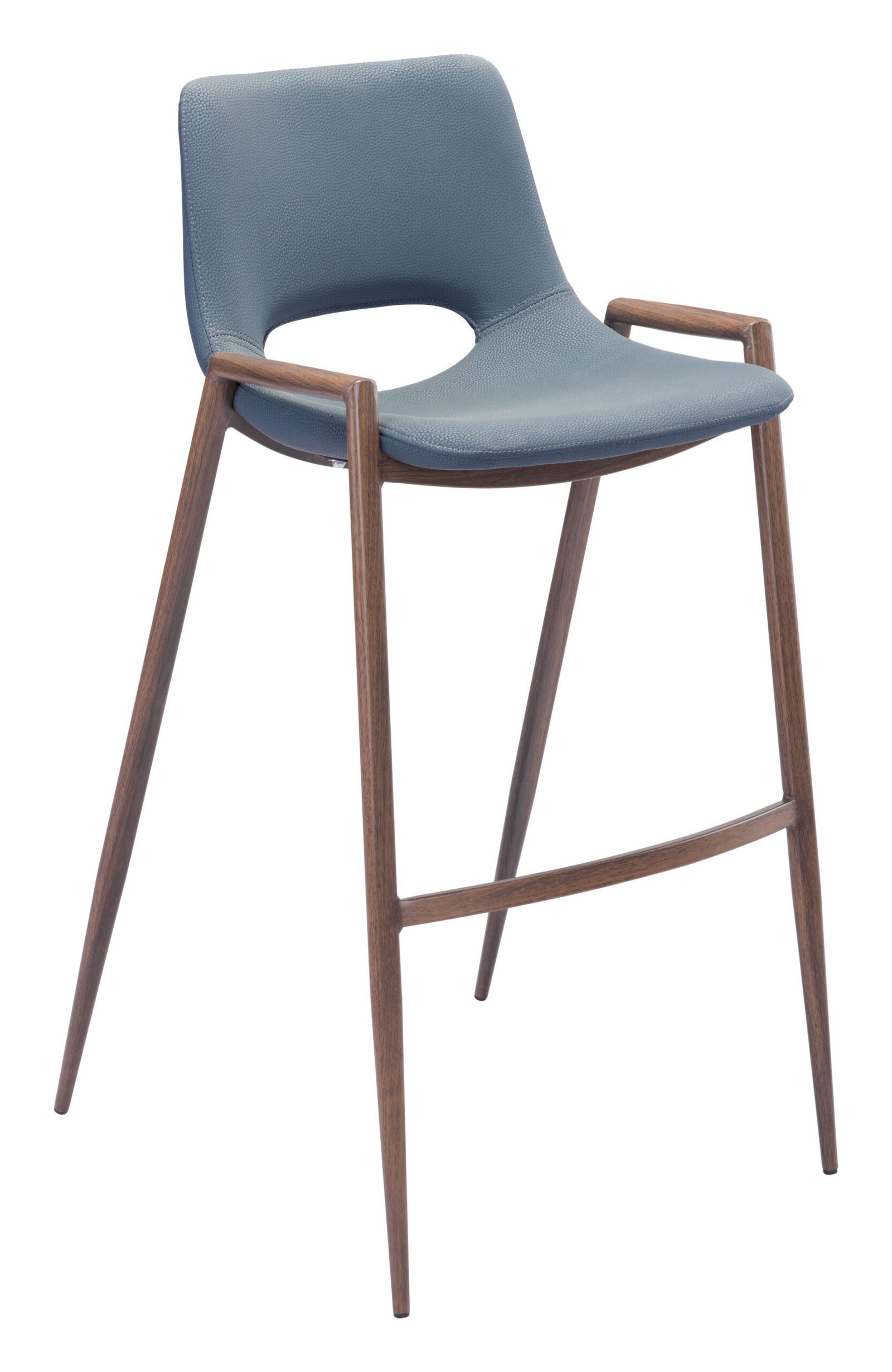 Desi Barstool (Set of 2) Azure Gray & Walnut - Image 3