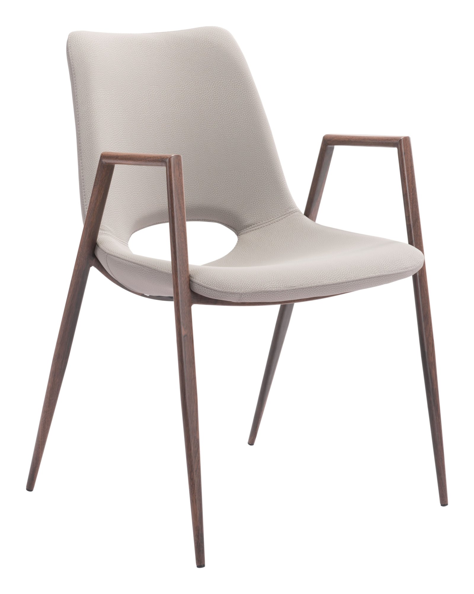 Desi Dining Chair (Set of 2) Beige & Walnut - Image 3