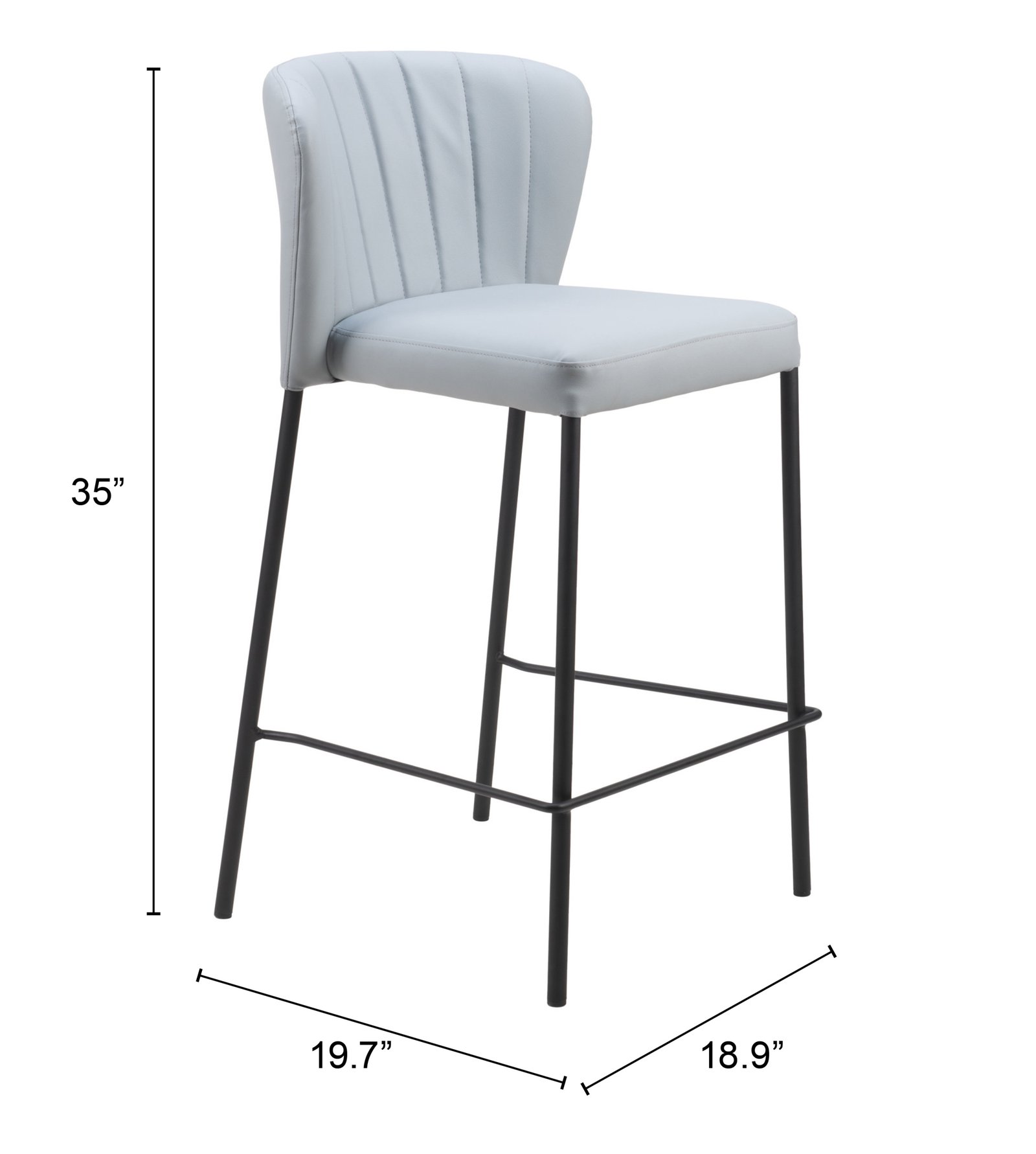Linz Counter Stool (Set of 2) Gray - Image 10
