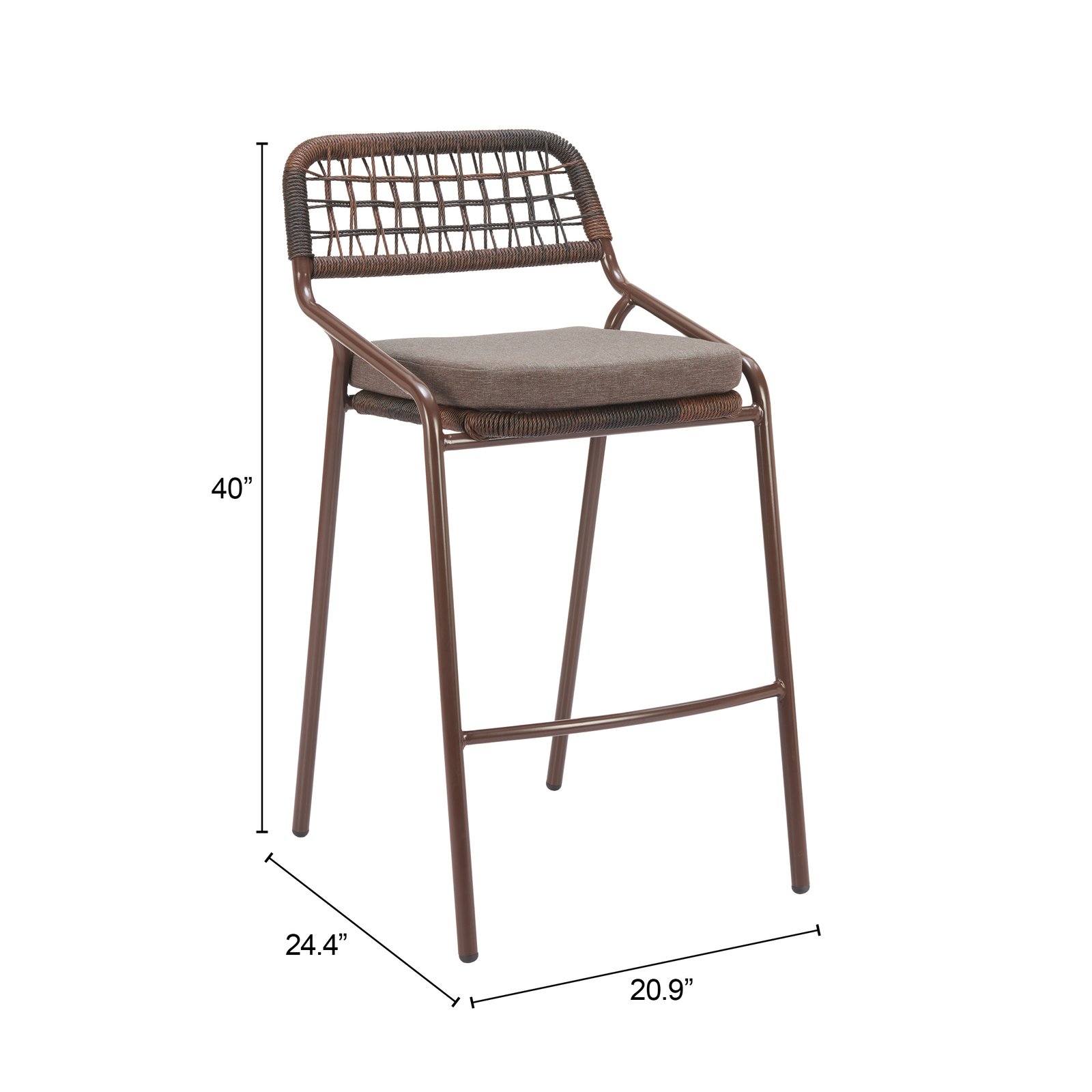 Rio Barstool (Set of 2) Brown - Image 8