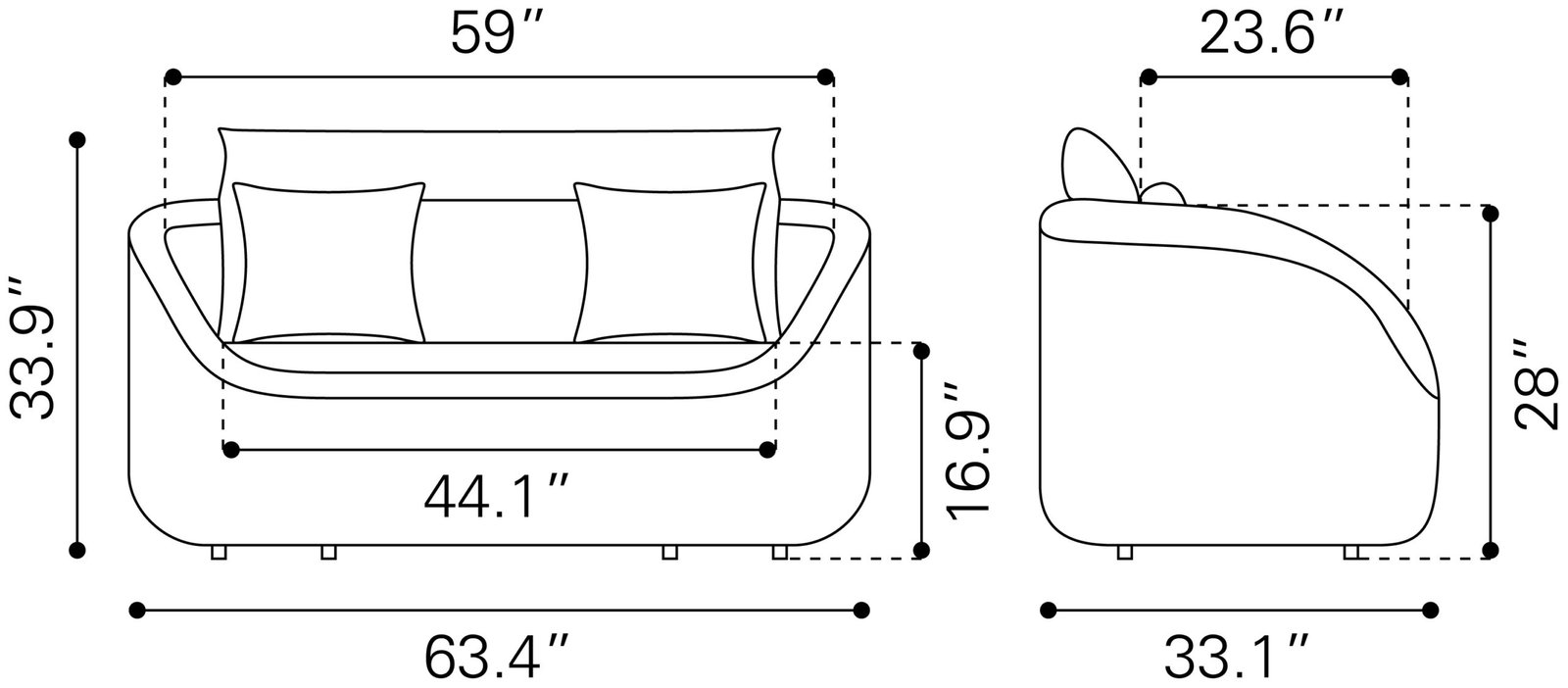 Coral Reef Loveseat Gray - Image 11