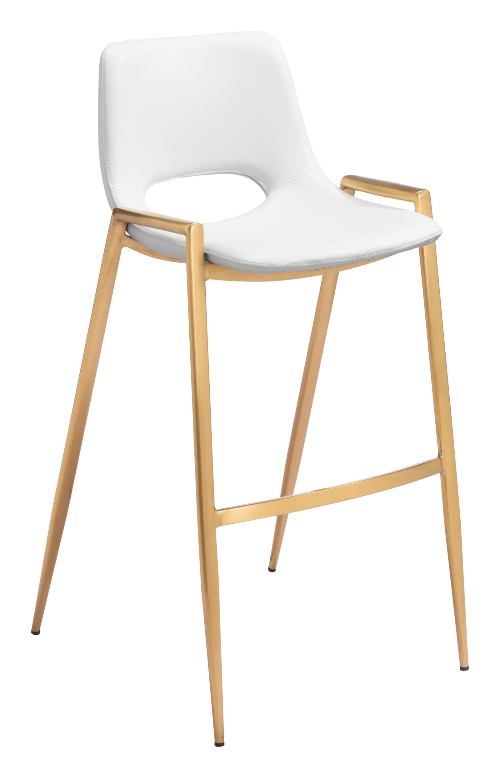Desi Barstool (Set of 2) White & Gold - Image 2