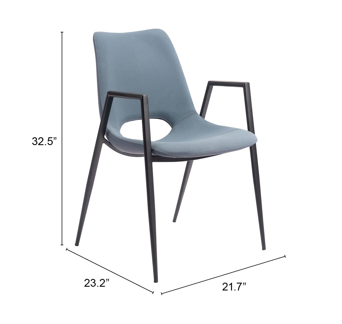 Desi Dining Chair (Set of 2) Azure Gray - Image 10