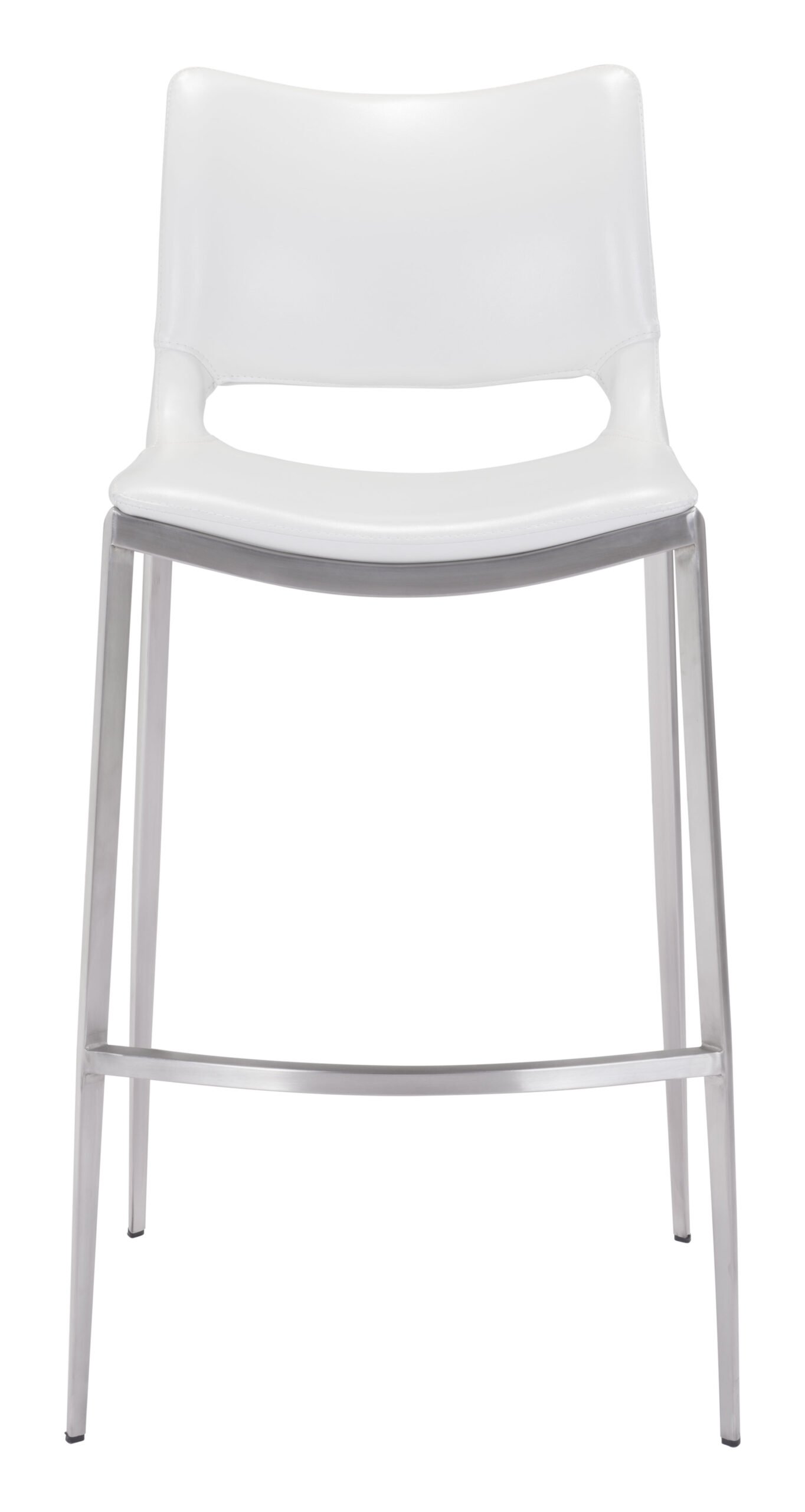 Ace Barstool (Set of 2) White & Silver - Image 5