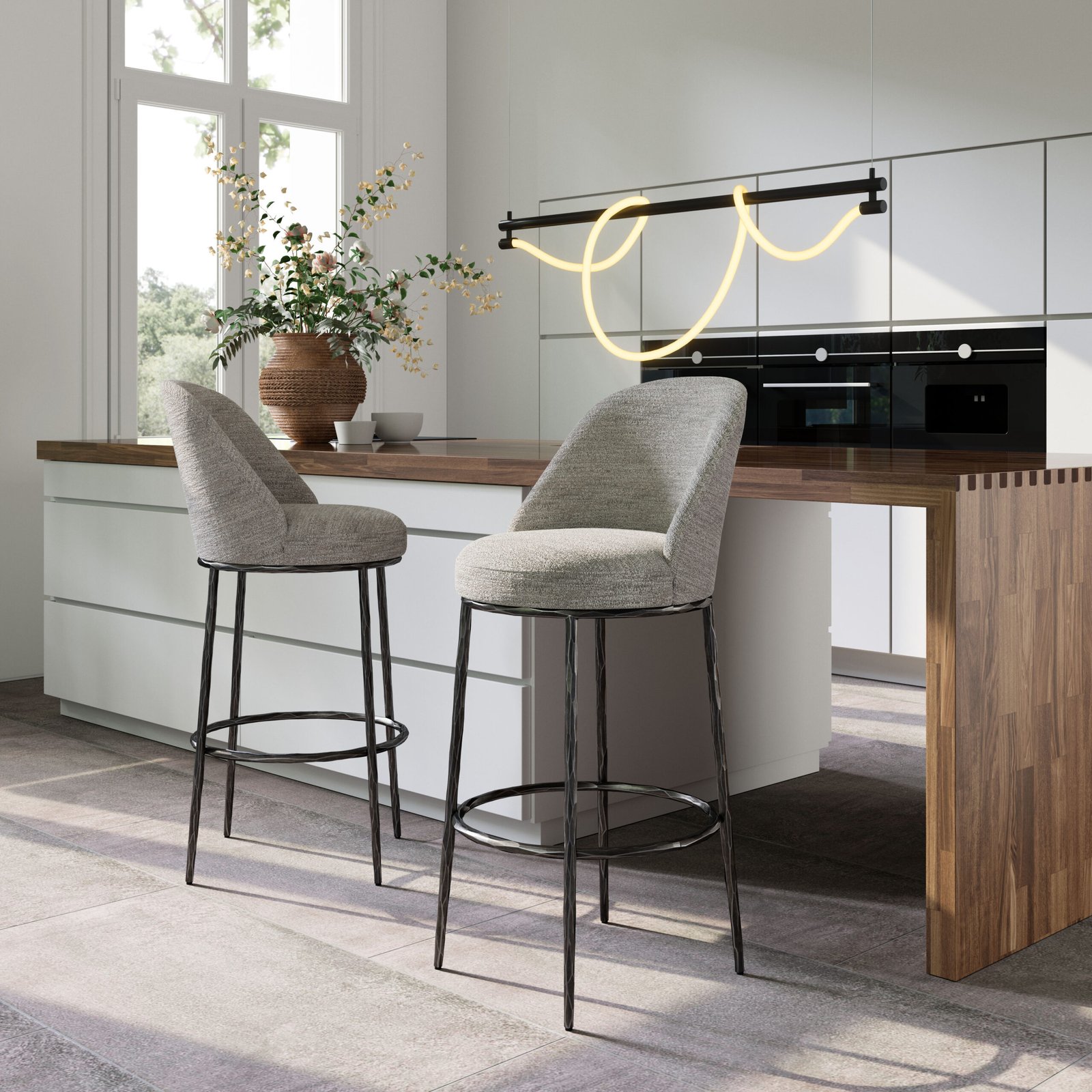 Nordhavn Swivel Barstool Gray