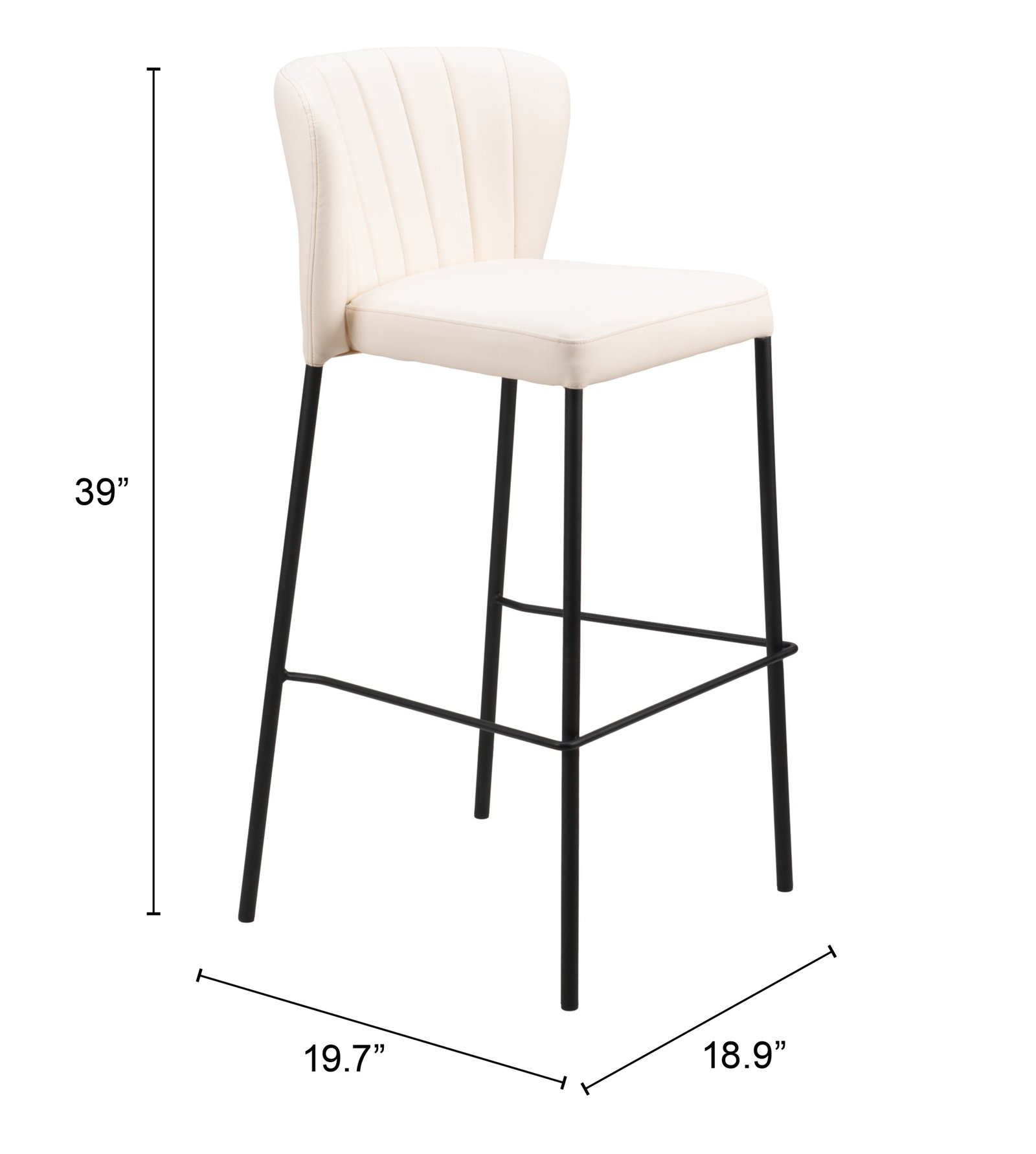 Linz Barstool (Set of 2) Cream - Image 11