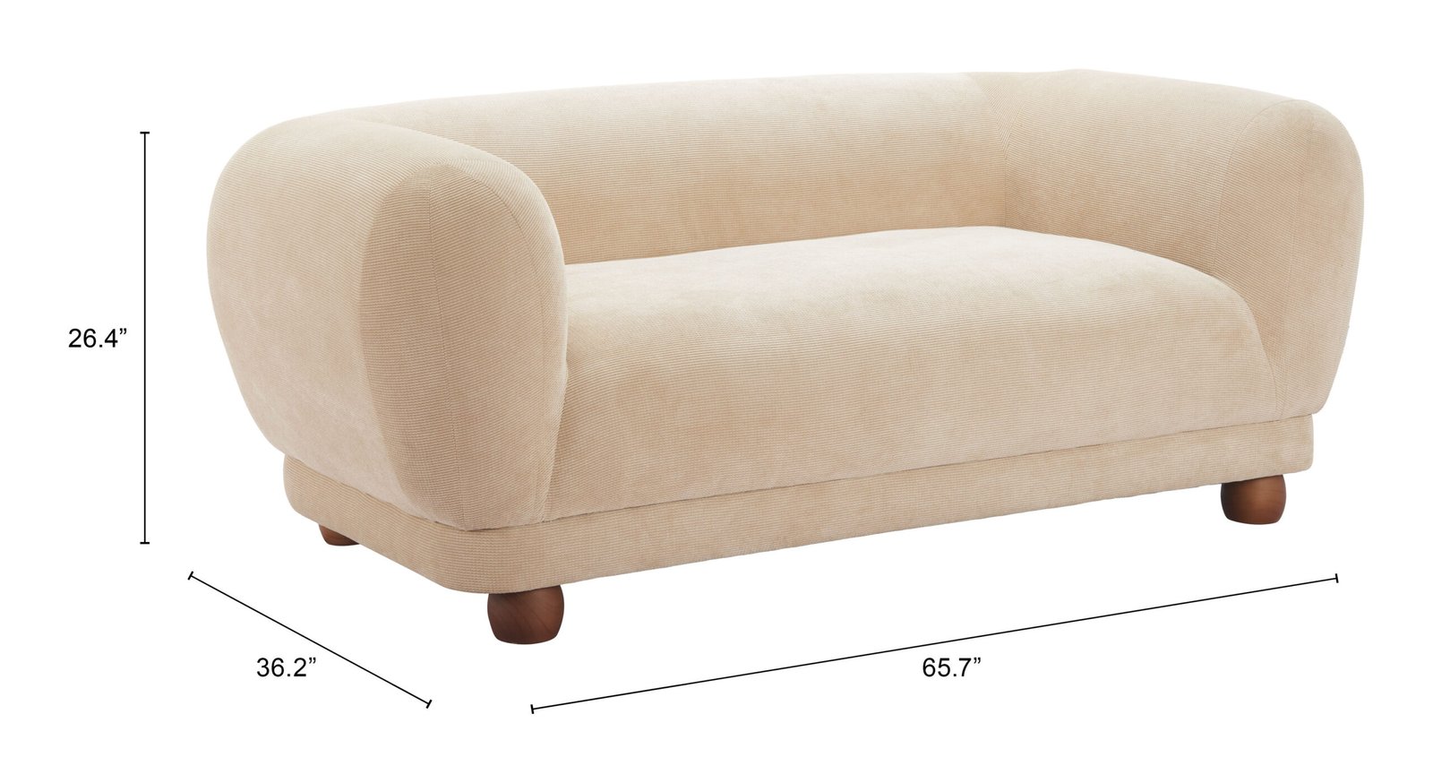Boet Loveseat Taupe - Image 8