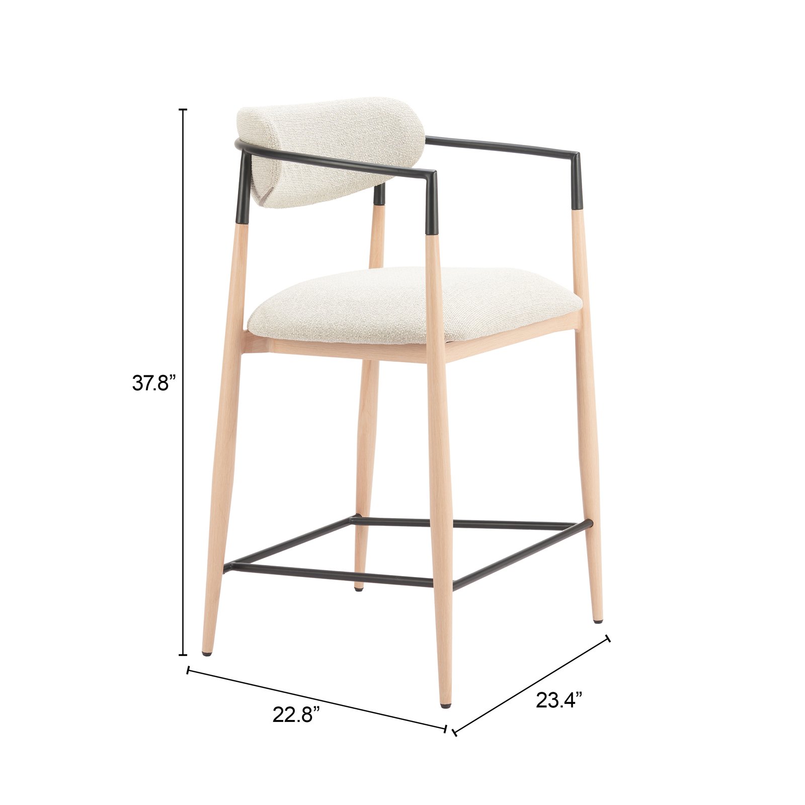 Equinox Counter Stool Oyster Gray & Natural - Image 8