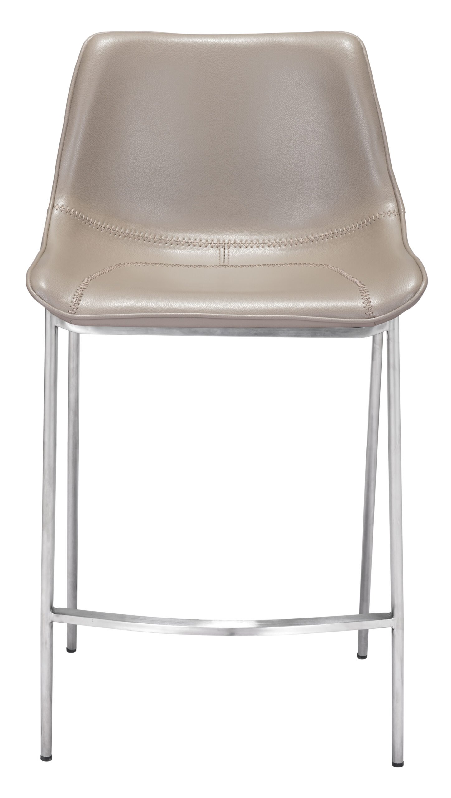 Magnus Counter Stool (Set of 2) Brown & Silver - Image 4