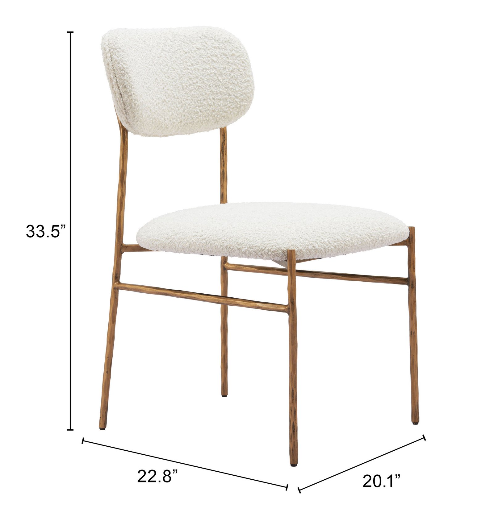 Sydhavnen Dining Chair Cream & Gold - Image 10