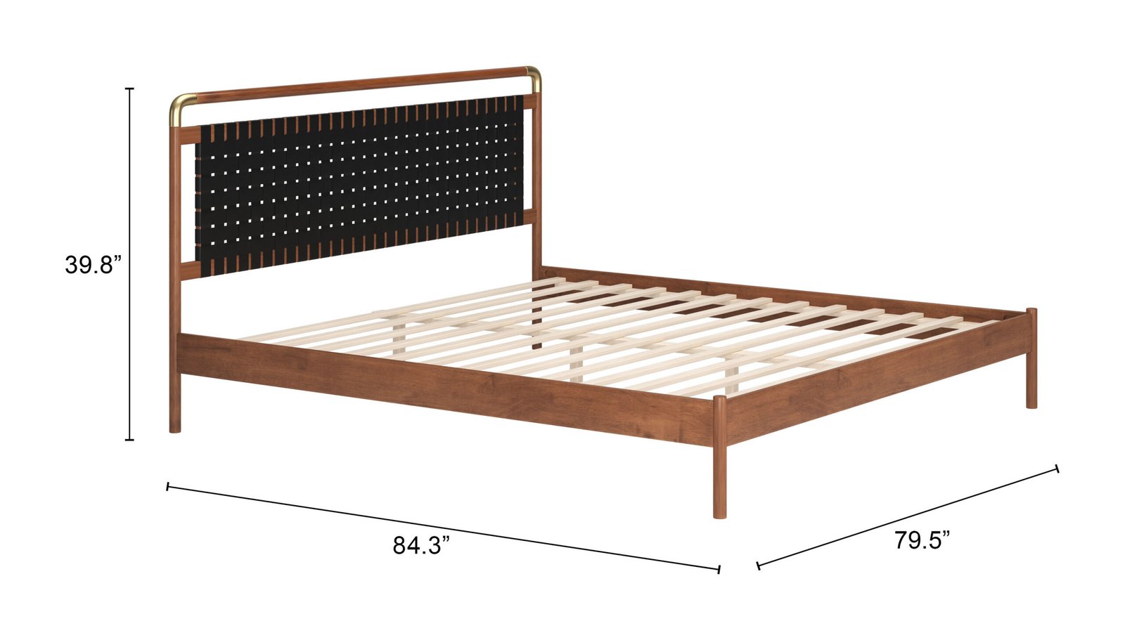 Netz King Bed Black & Walnut - Image 10