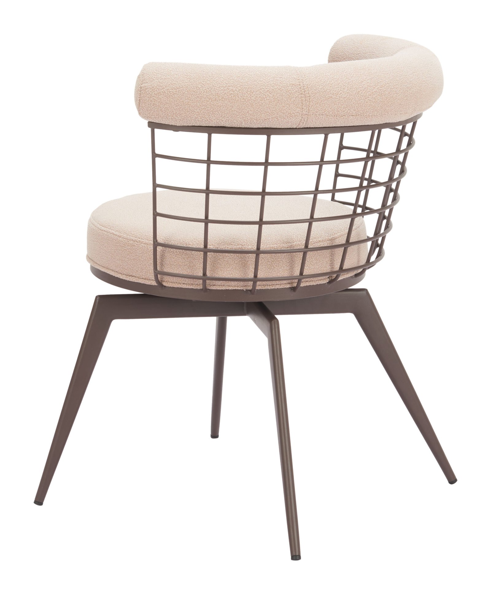 Saku Swivel Dining Chair Beige & Brown - Image 9