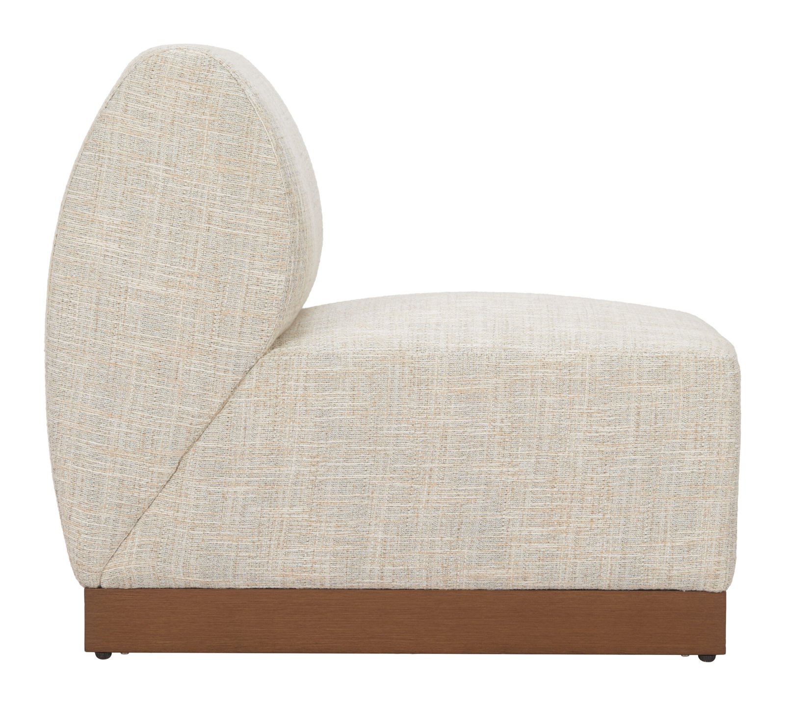 Christy Armless Chair Beige - Image 2