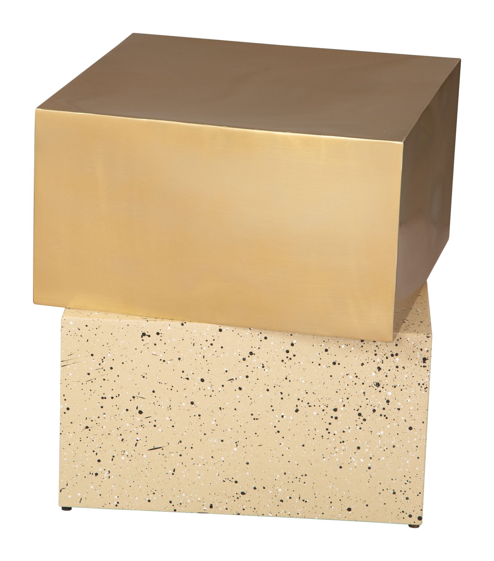 Cinza Side Table Gold & Beige - Image 2