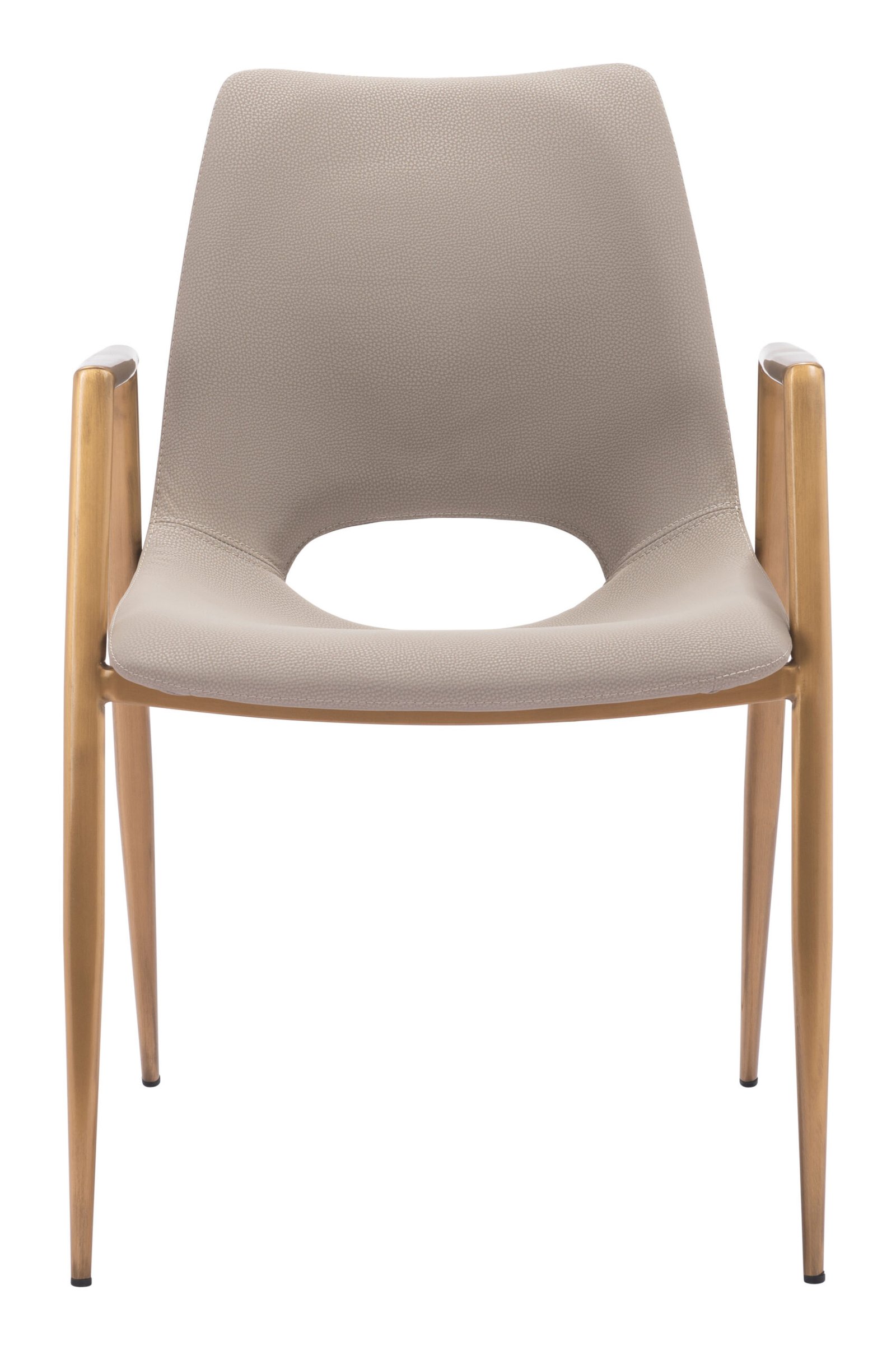 Desi Dining Chair (Set of 2) Beige & Gold - Image 5