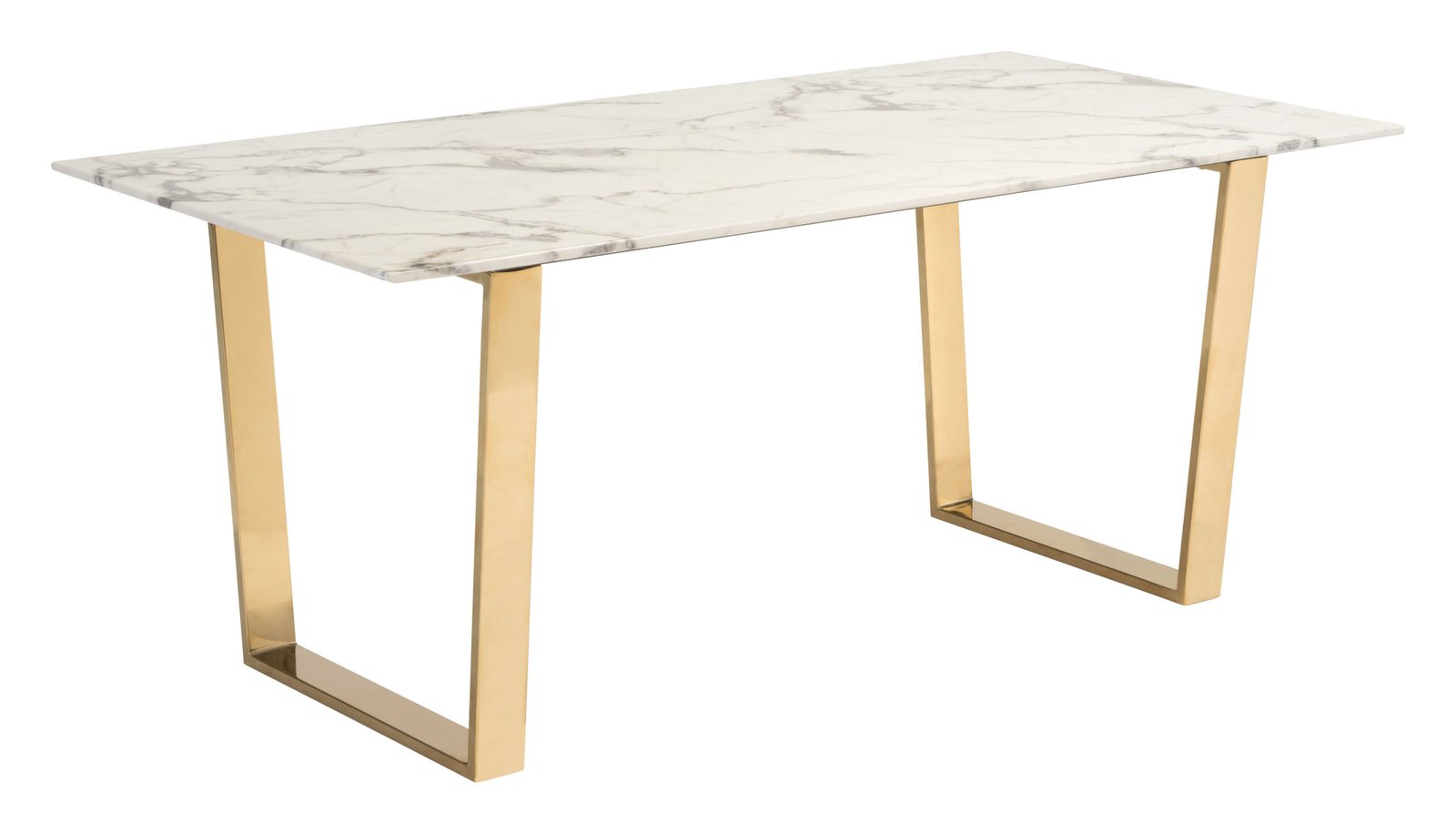 Atlas Dining Table White & Gold - Image 3