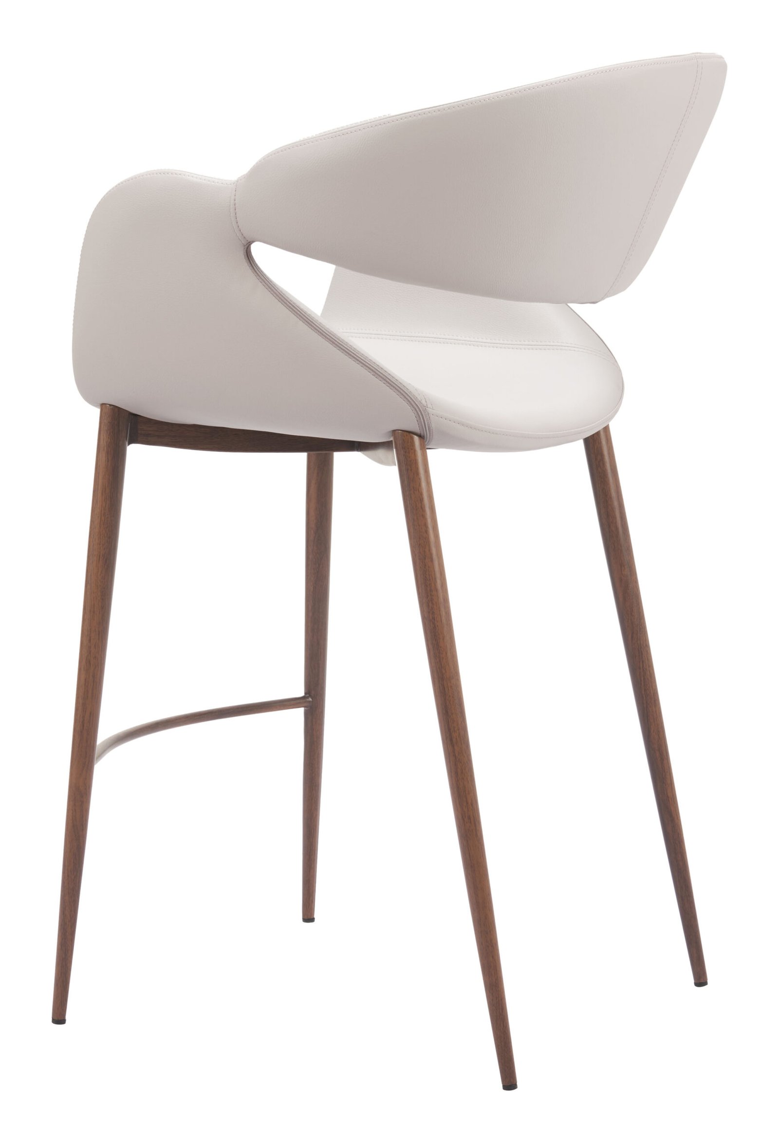 Limay Counter Stool Beige & Walnut - Image 5