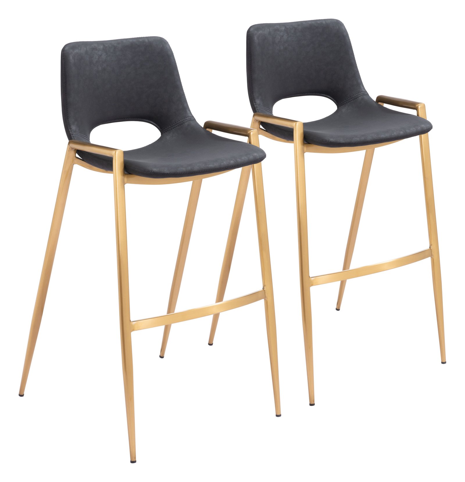 Desi Barstool (Set of 2) Black & Gold - Image 10