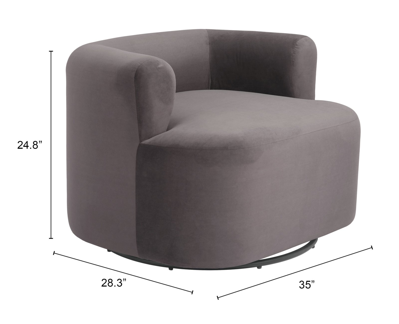 Mugav Swivel Chair Gray - Image 8