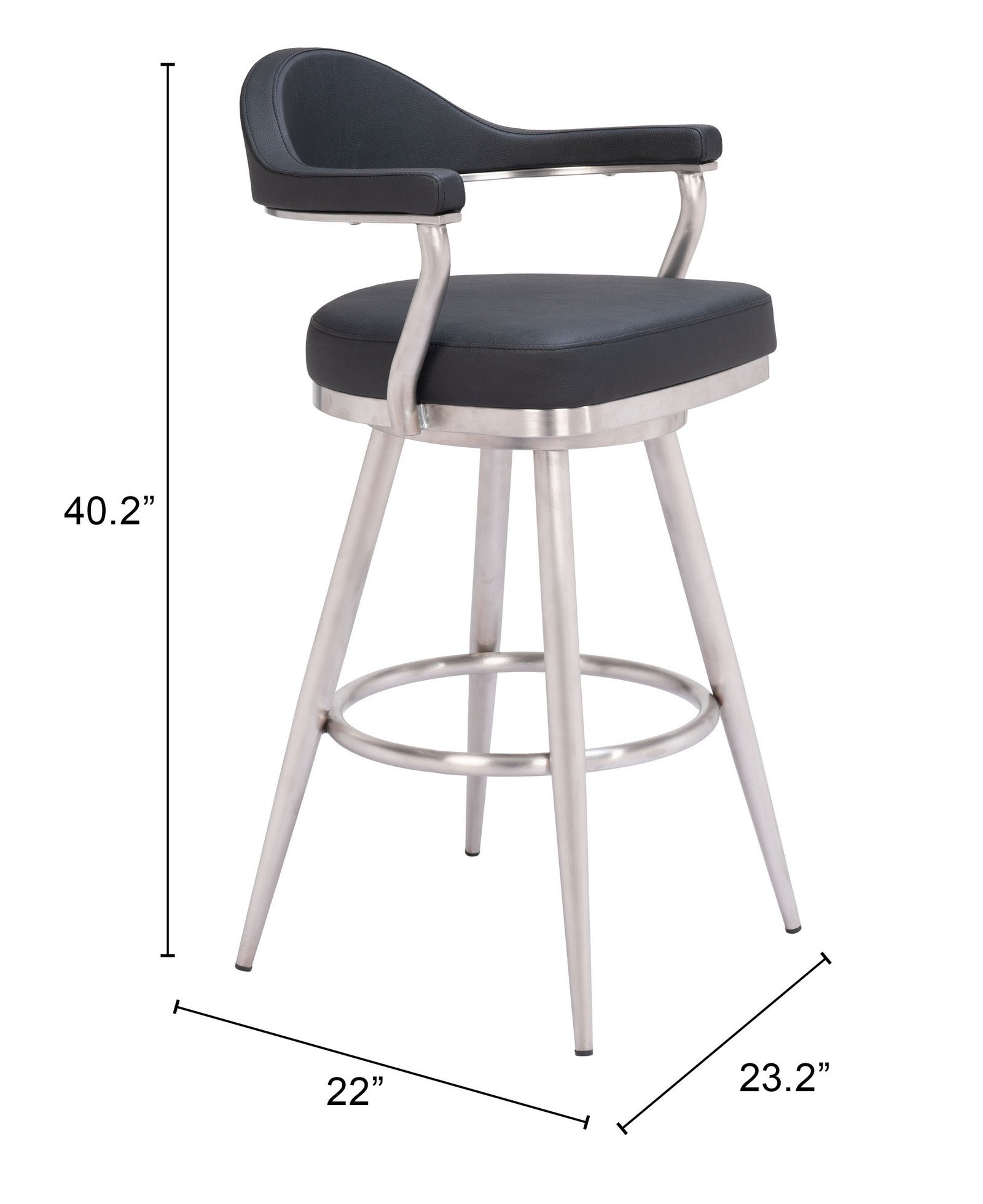 Vagur Swivel Barstool Black - Image 11
