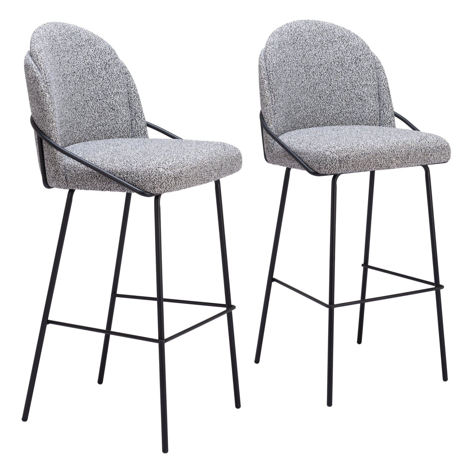 Jambi Barstool (Set of 2) Black & White - Image 12