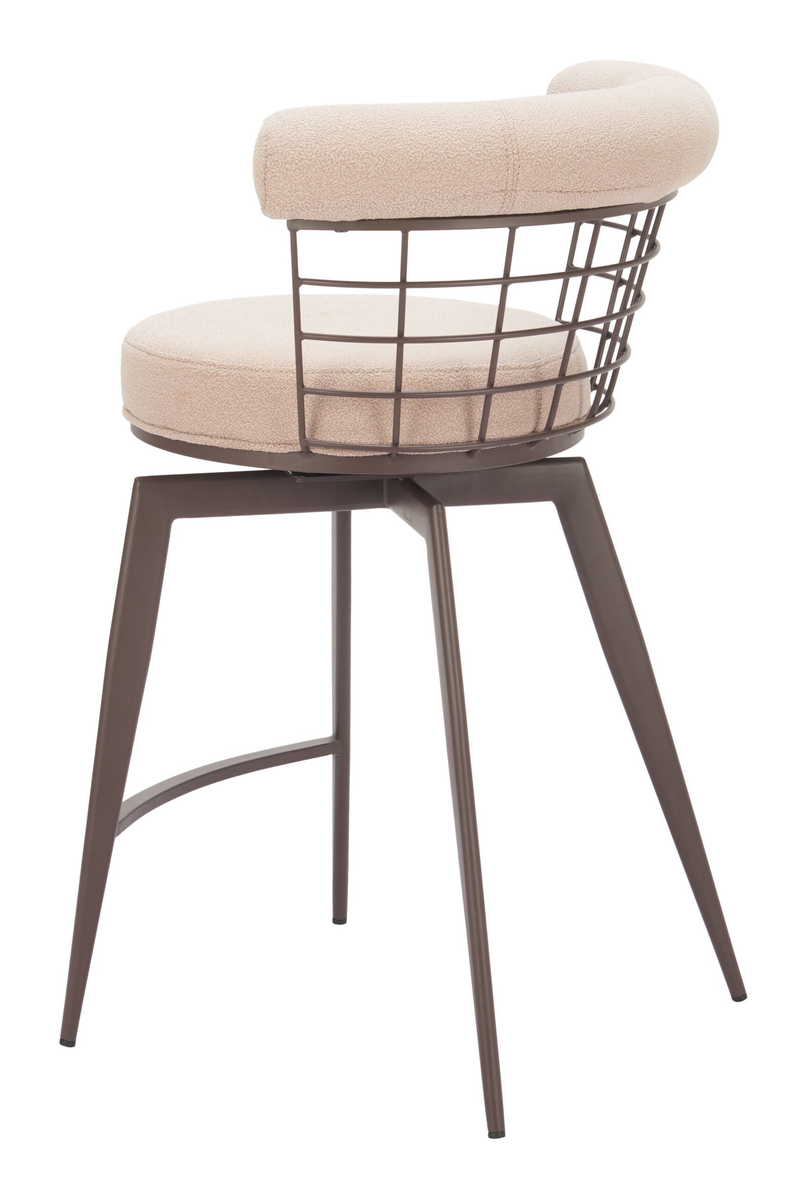 Saku Swivel Counter Stool Beige & Brown - Image 5