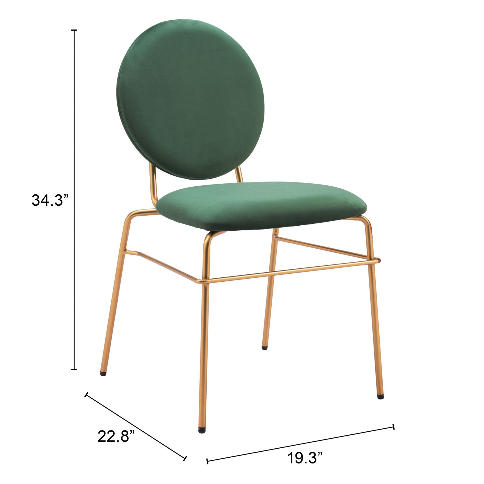 Odessa Dining Chair (Set of 2) Green & Gold - Image 11