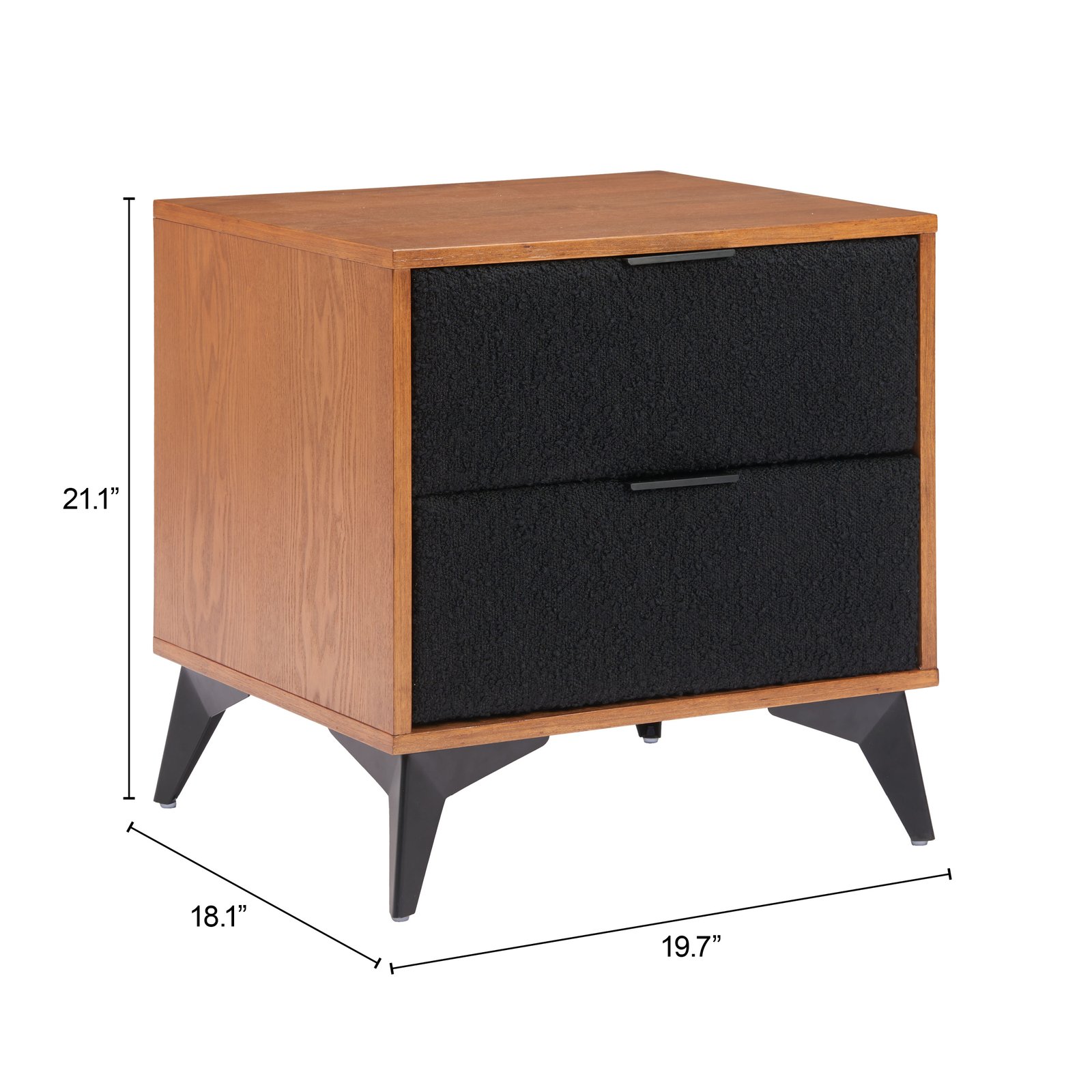 Zarif Nightstand Black & Walnut - Image 12