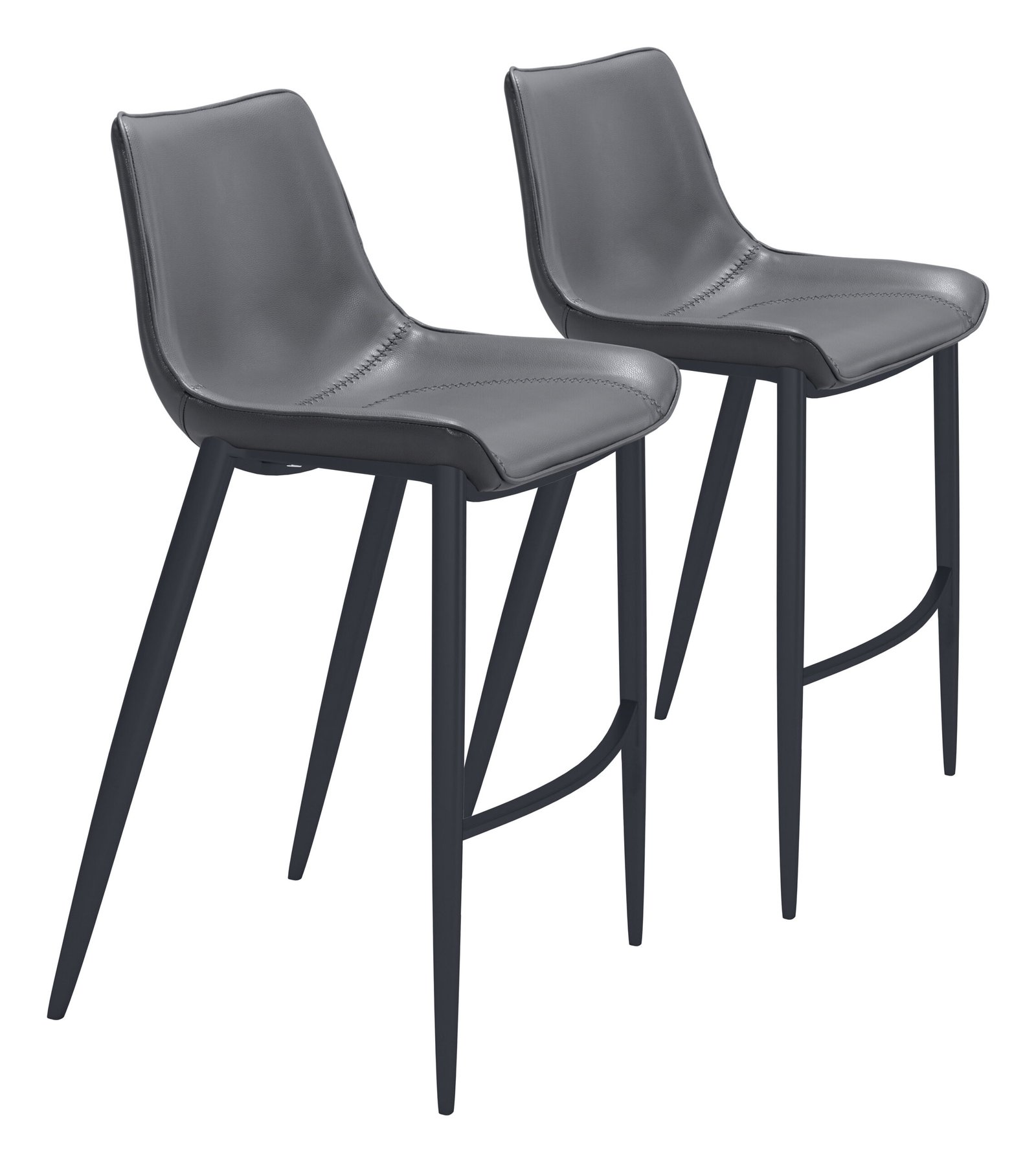 Magnus Barstool (Set of 2) Dark Gray & Black - Image 10