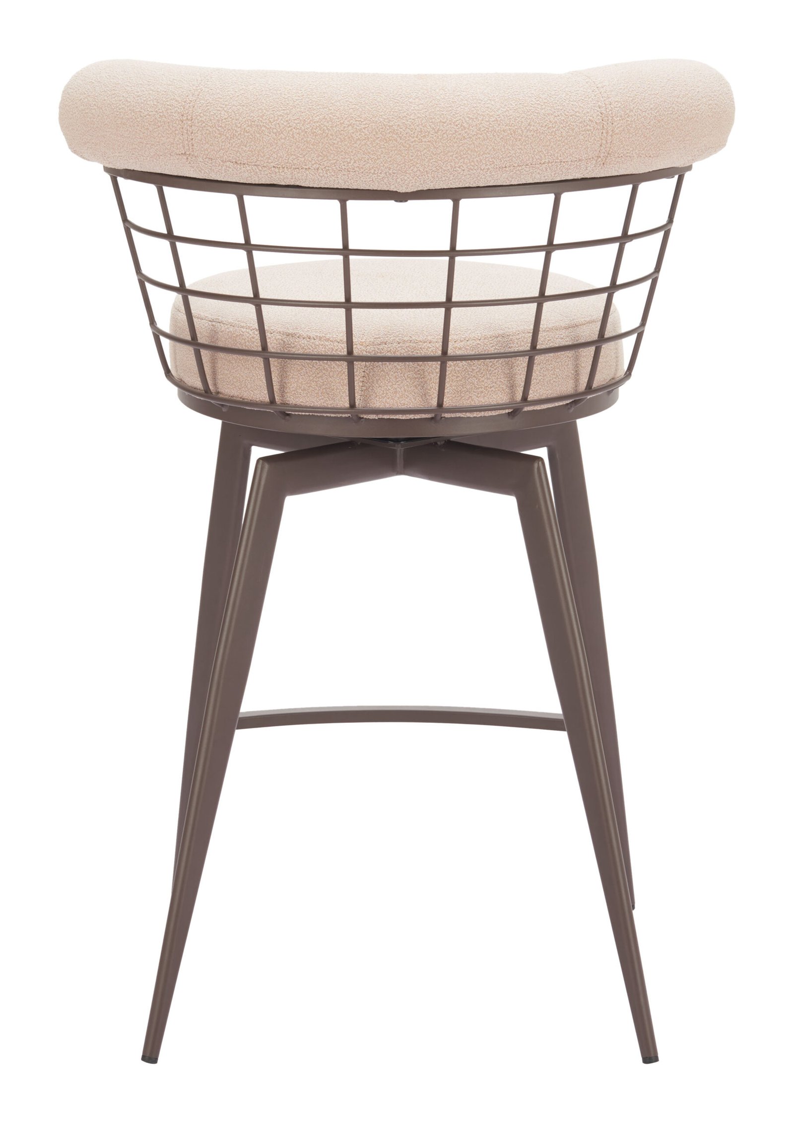 Saku Swivel Counter Stool Beige & Brown - Image 4