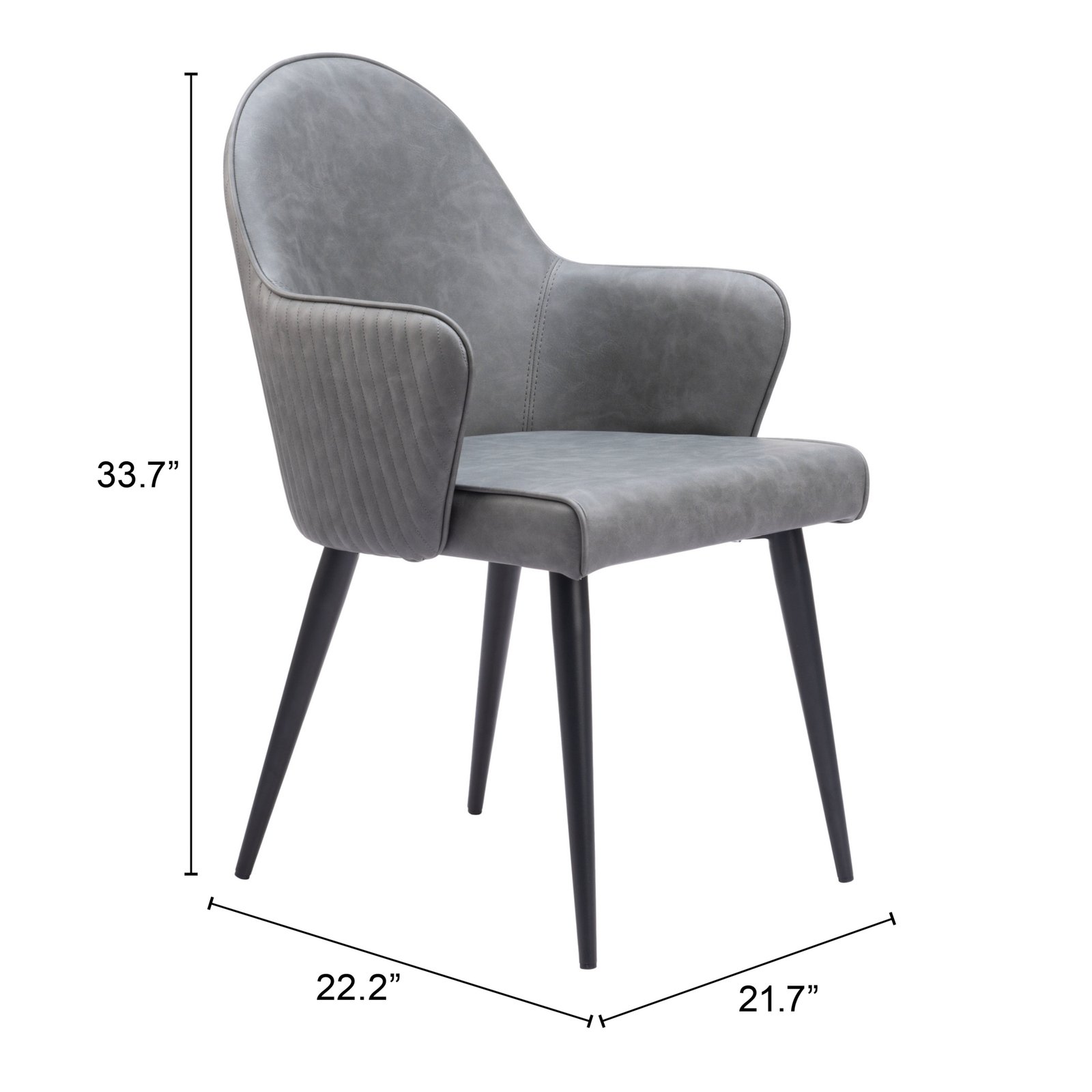 Silloth Dining Chair Gray - Image 9
