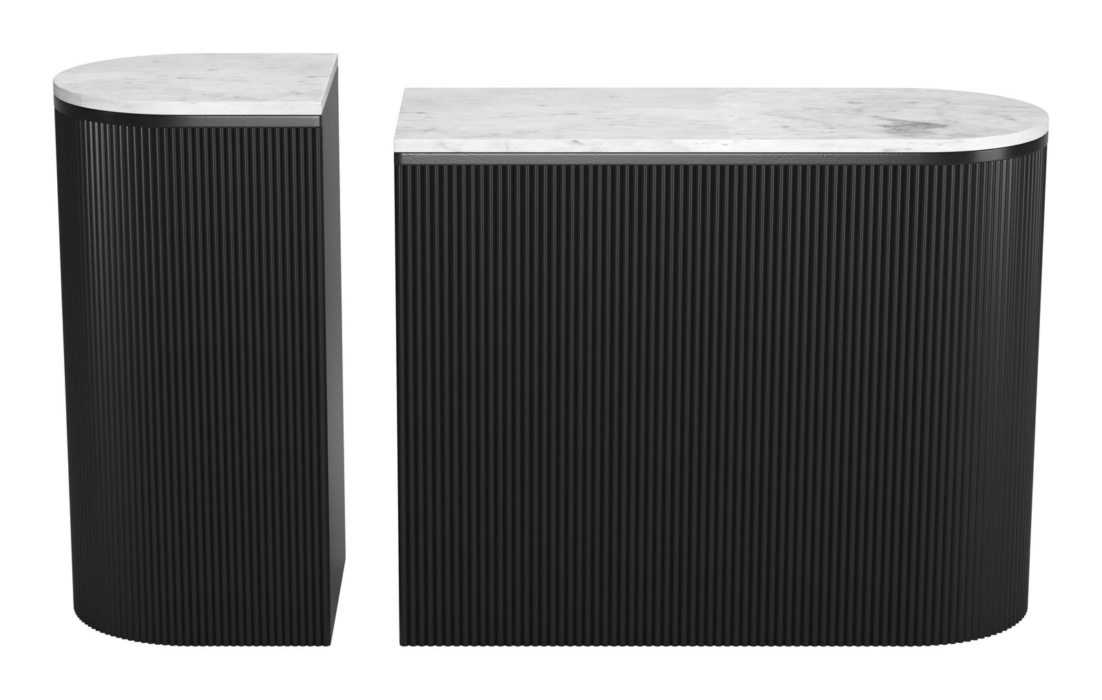 Ormara Console Table Set (2-Piece) White & Black - Image 4