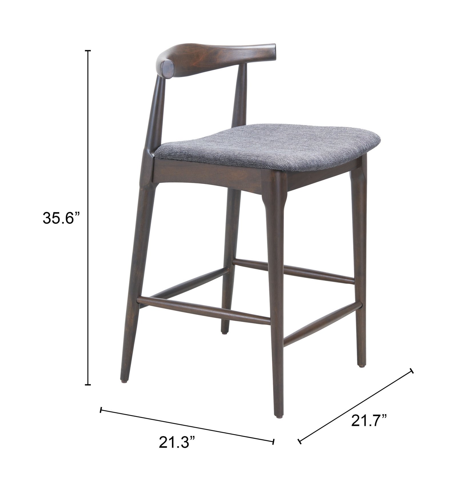 Tuzka Counter Stool (Set of 2) Gray & Espresso - Image 8