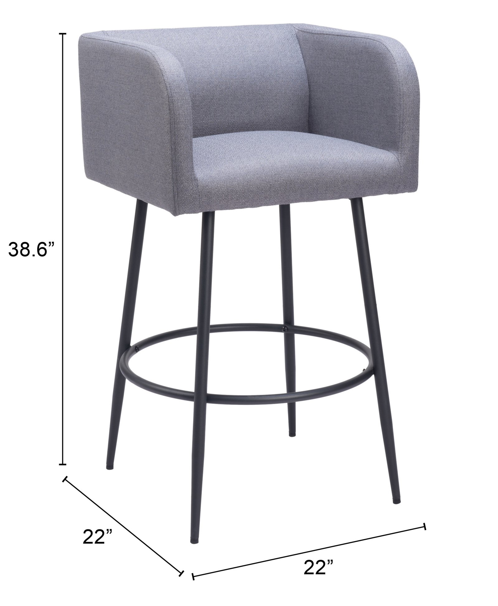 Horbat Barstool (Set of 2) Gray - Image 12