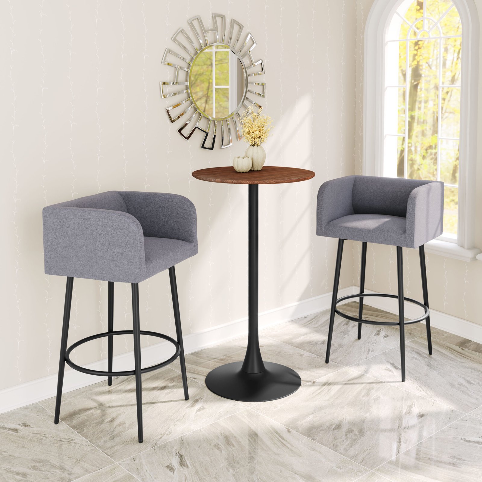 Horbat Barstool (Set of 2) Gray - Image 2