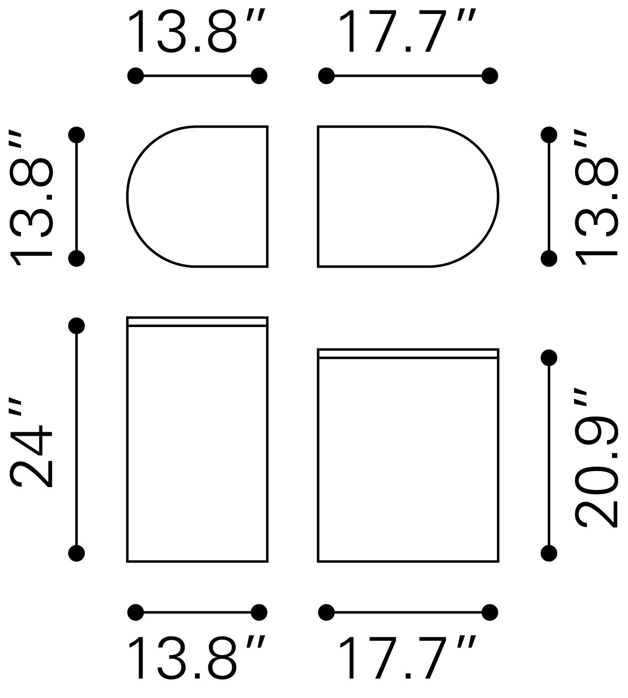 Ormara Side Table Set (2-Piece) White & Black - Image 8