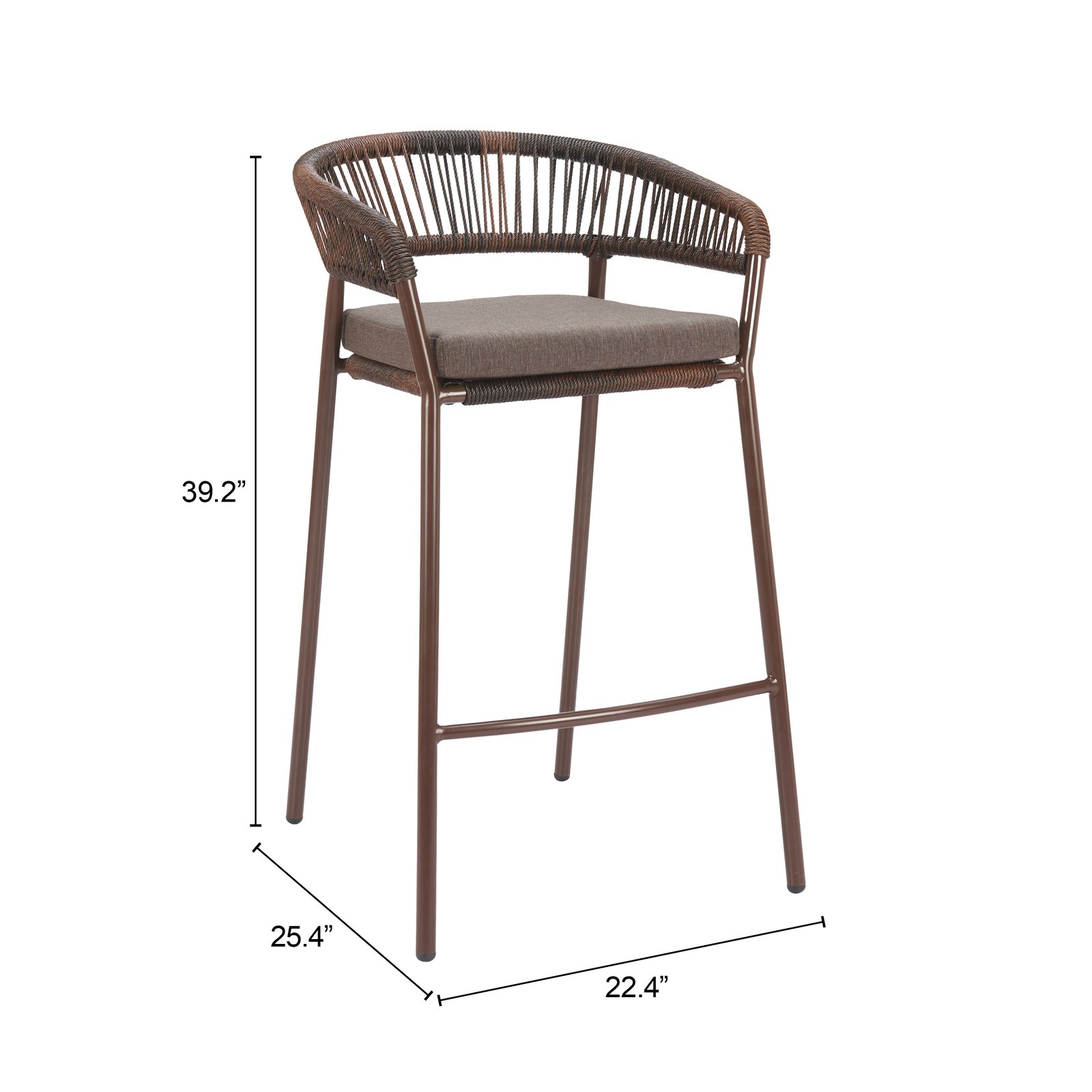Skye Barstool (Set of 2) Brown - Image 8