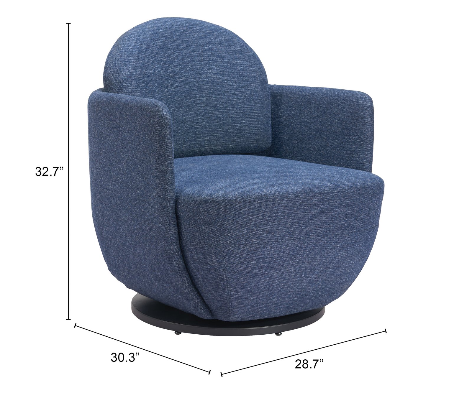 Bant Swivel Chair Blue - Image 9