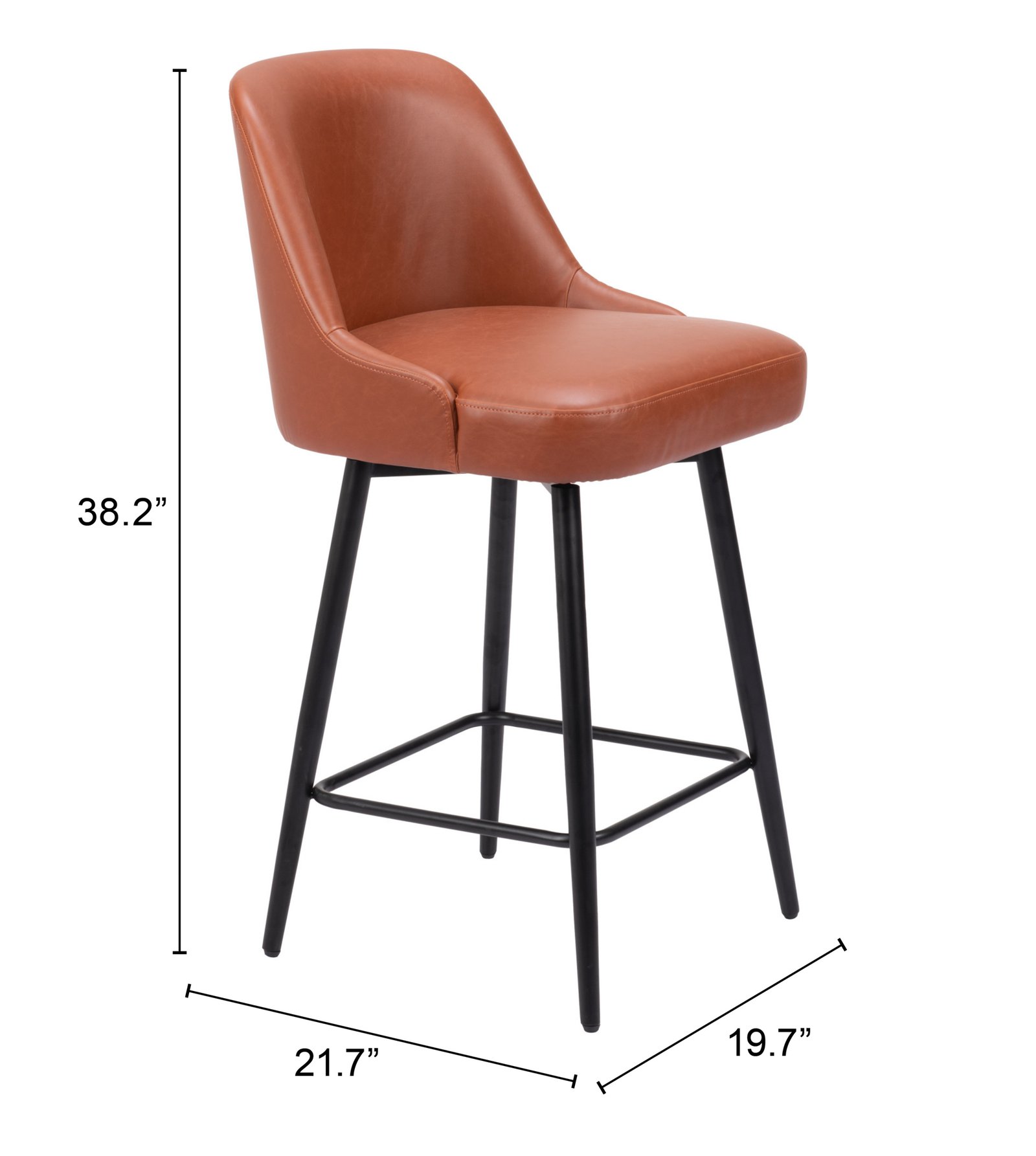Keppel Swivel Counter Stool Brown - Image 11