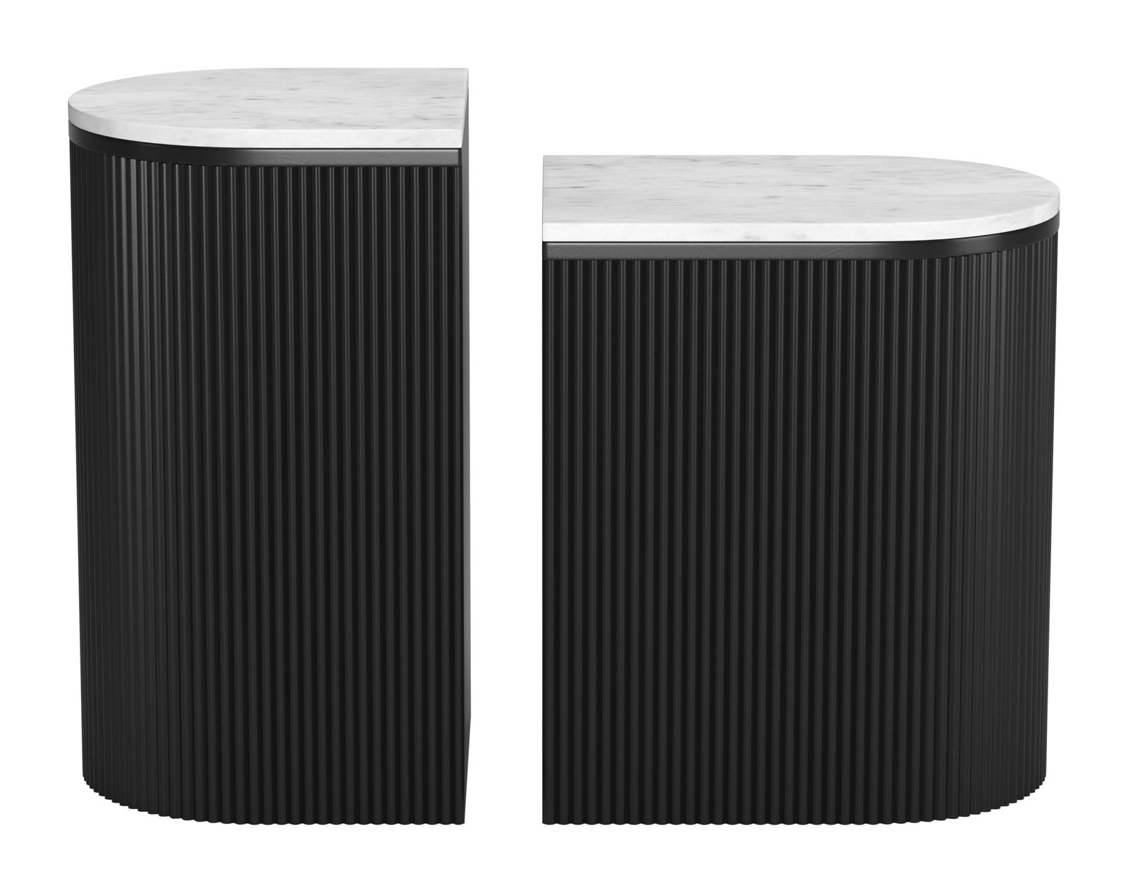 Ormara Side Table Set (2-Piece) White & Black - Image 3