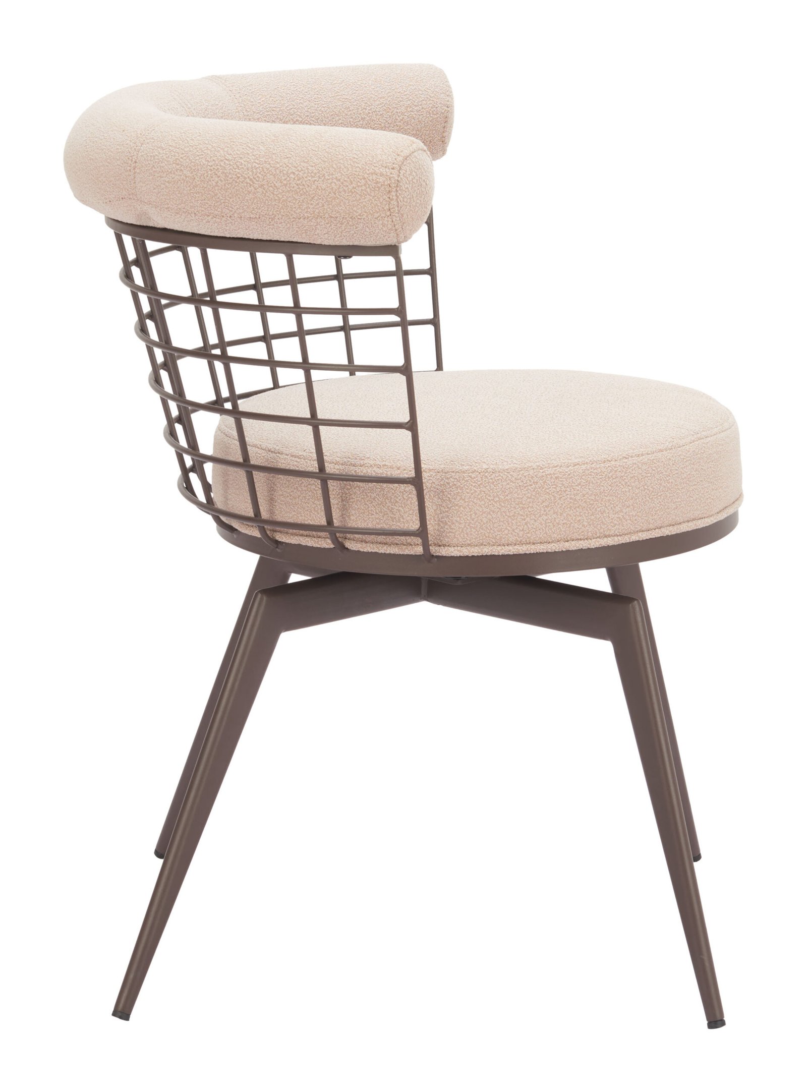 Saku Swivel Dining Chair Beige & Brown - Image 6