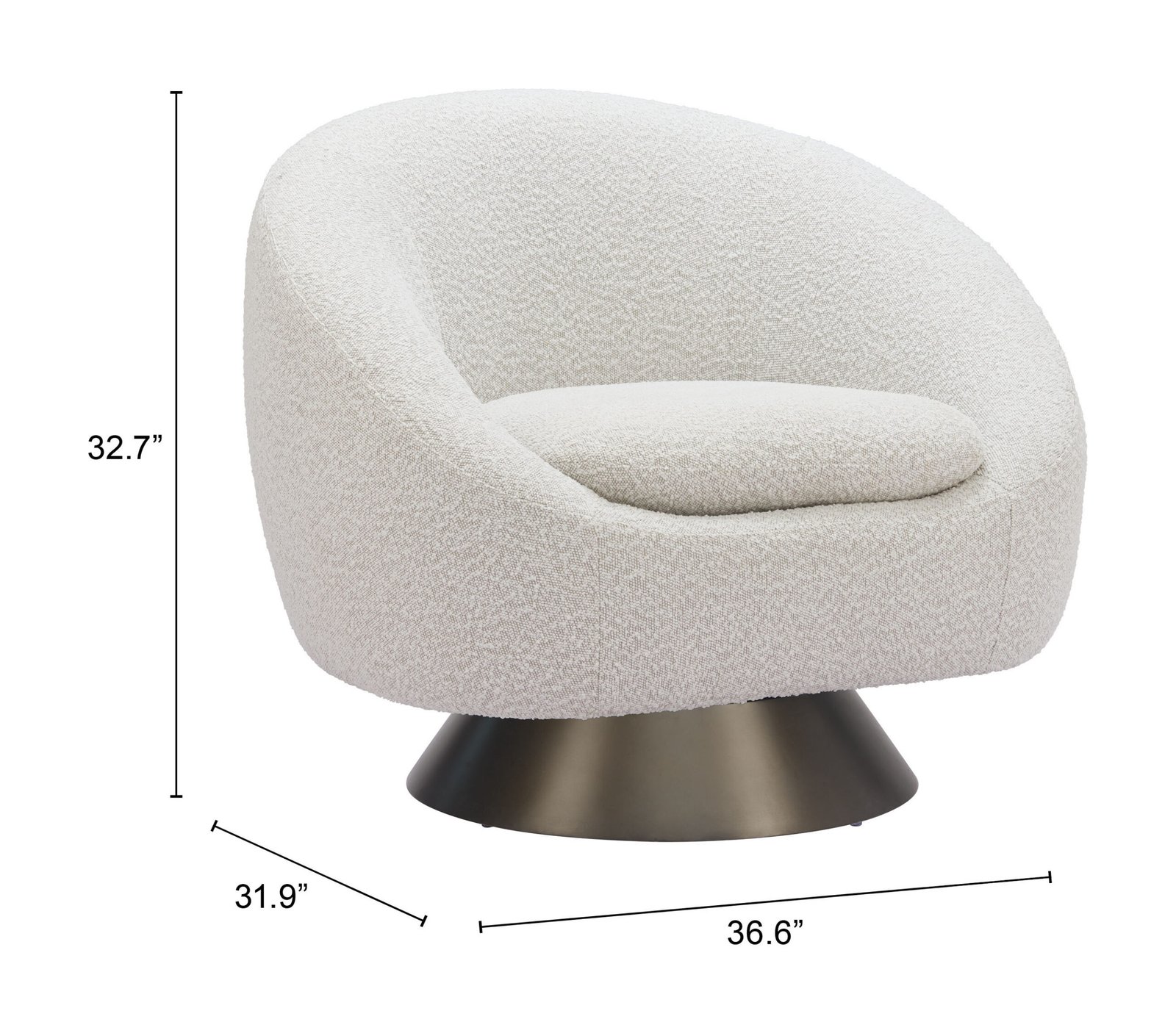Modan Swivel Chair Misty Gray - Image 8