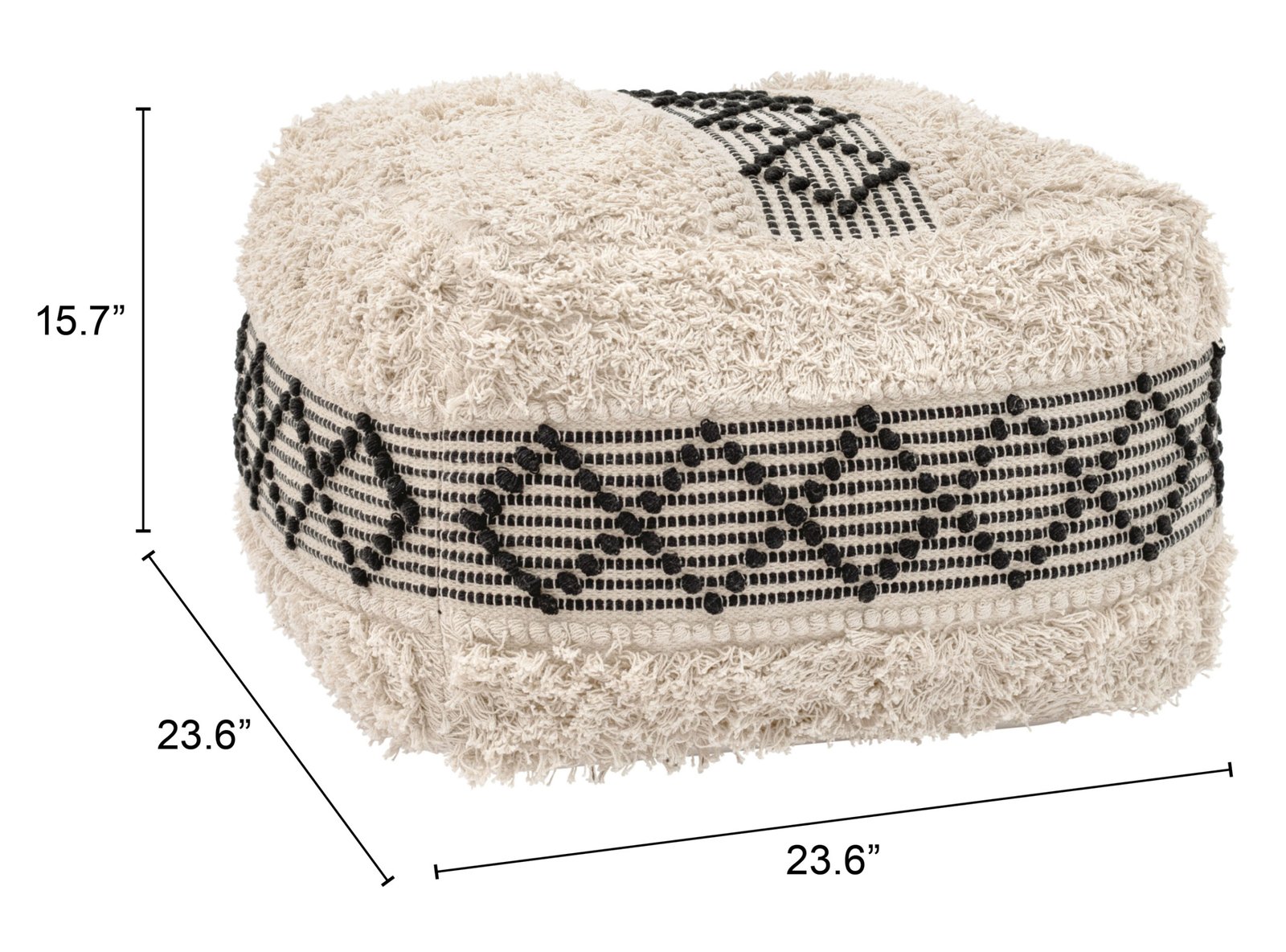 Pisco Ottoman Beige & Black - Image 7