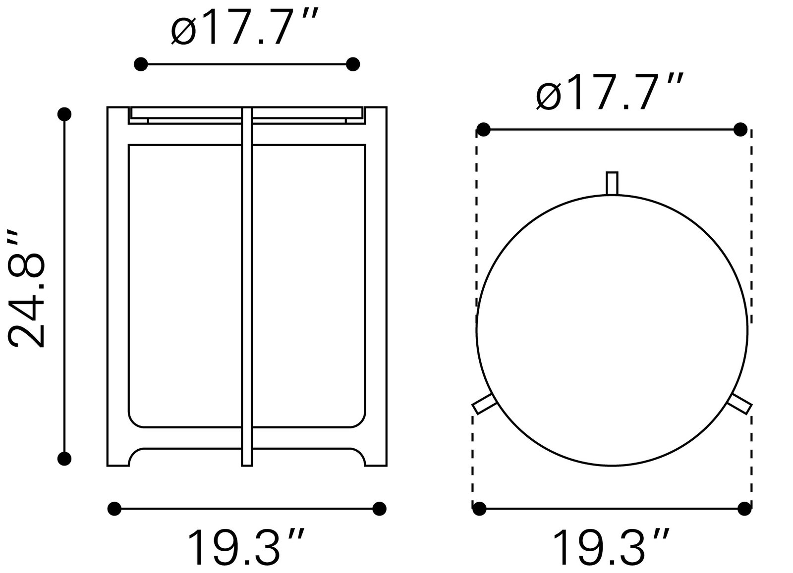 Barmas Side Table White & Silver - Image 7