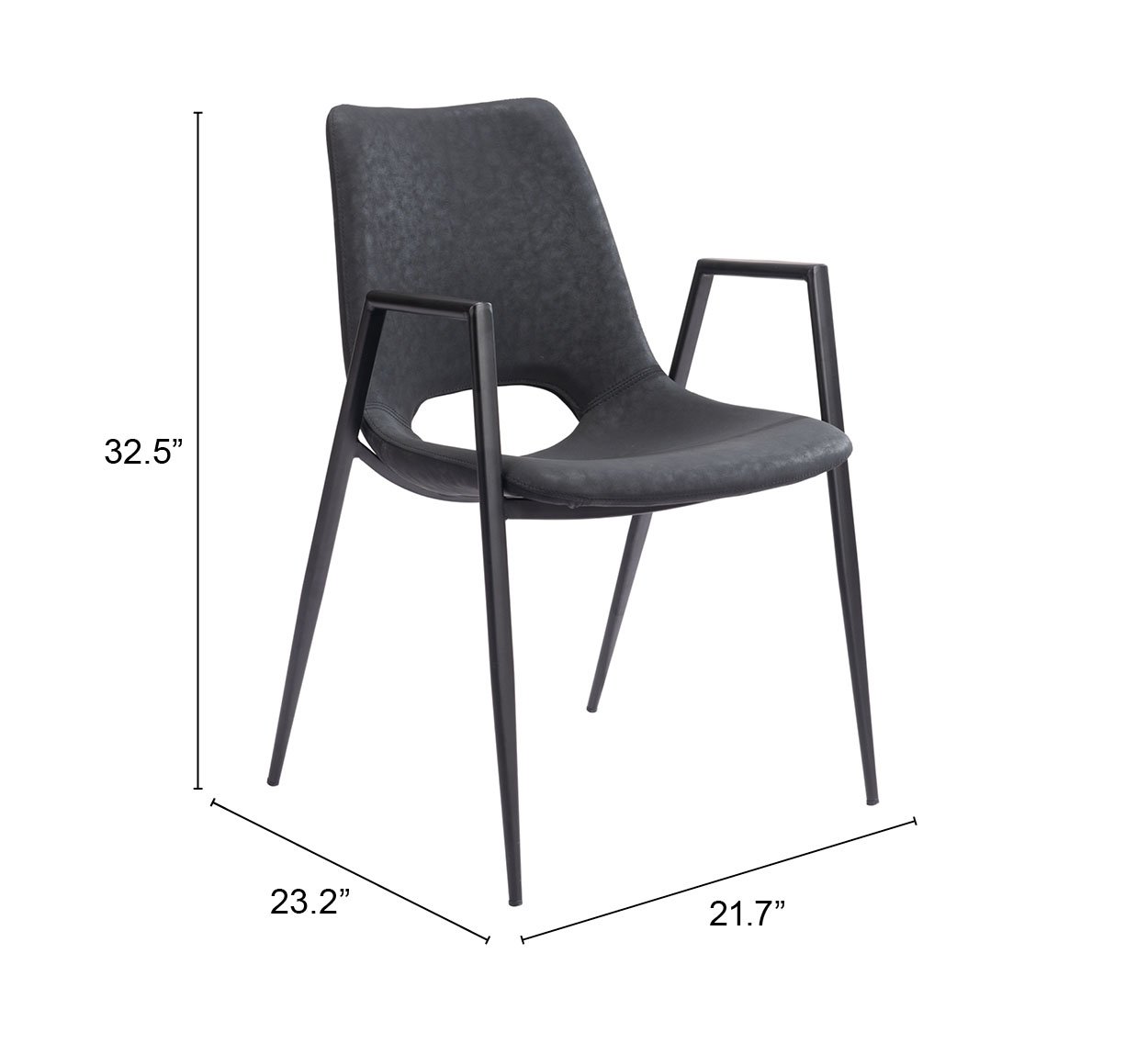 Desi Dining Chair (Set of 2) Black - Image 10