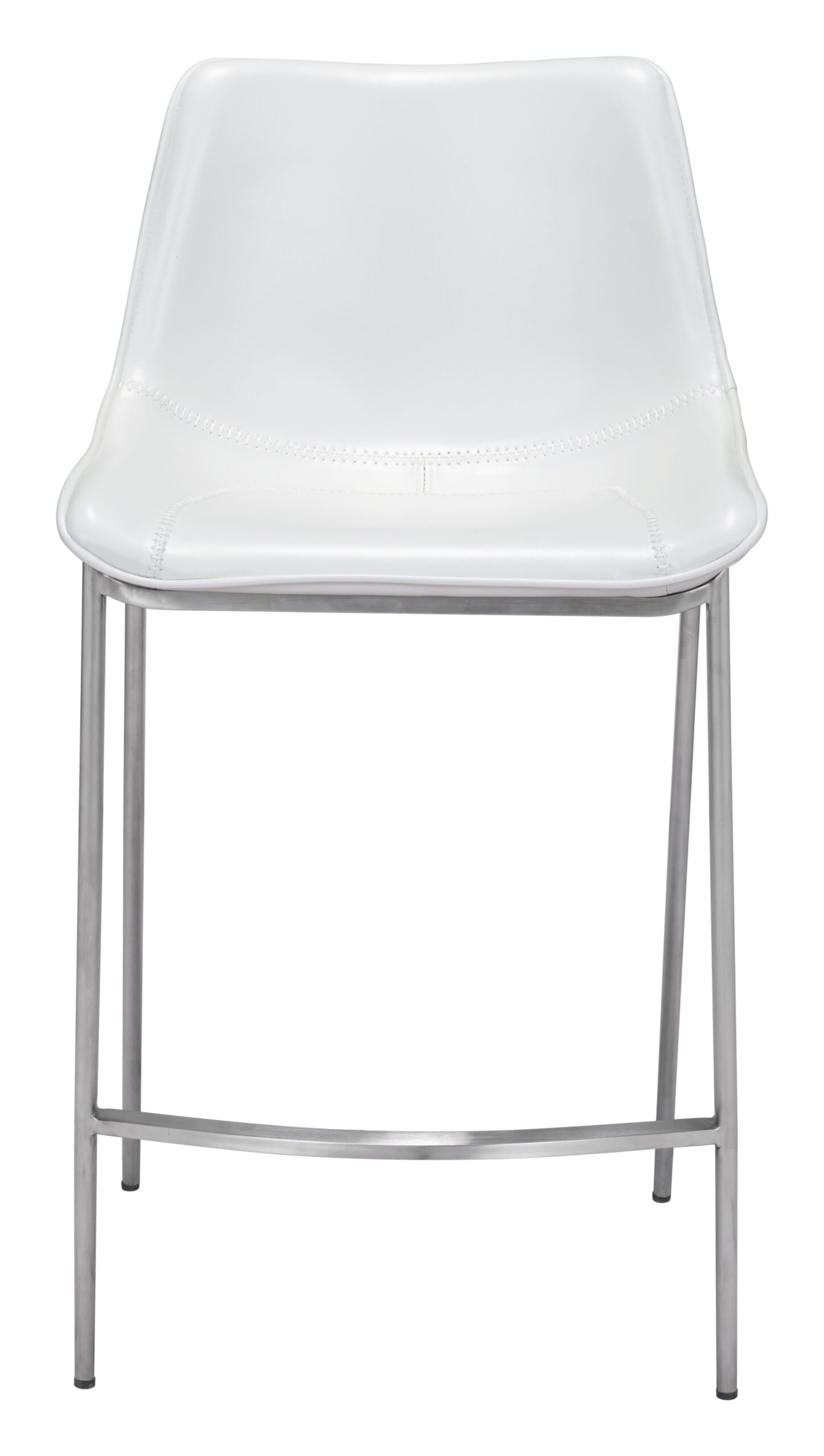 Magnus Counter Stool (Set of 2) White & Silver - Image 4