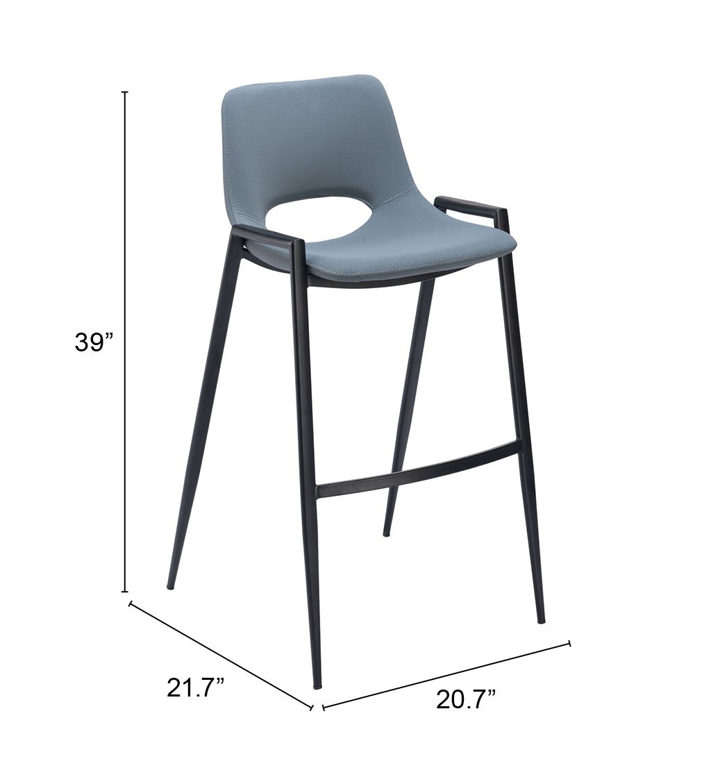 Desi Barstool (Set of 2) Azure Gray - Image 9