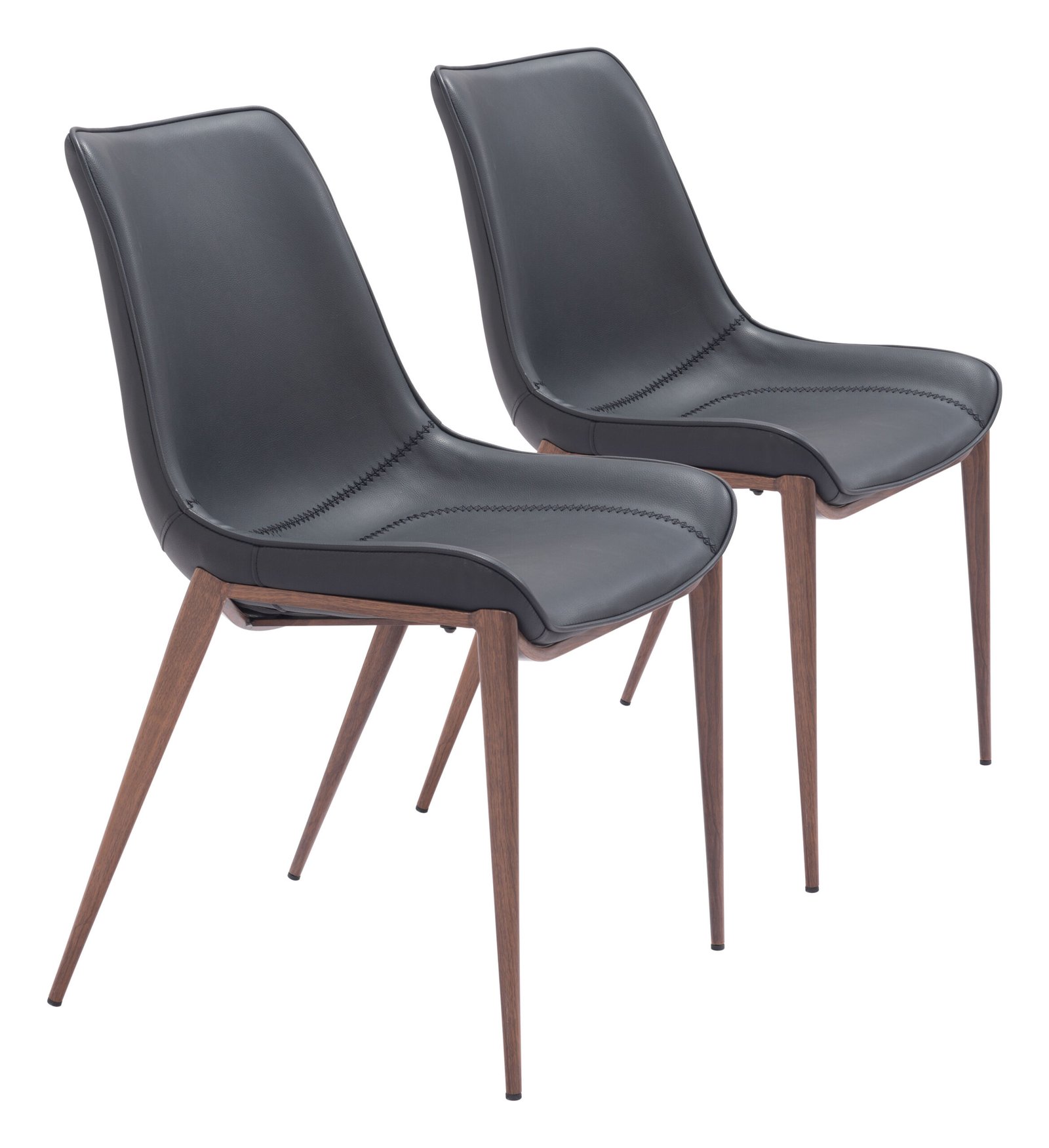 Magnus Dining Chair (Set of 2) Black & Walnut - Image 12